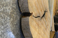 Thumbnail for 2- Live Edge Round Cut Ash Split Board Slab Halves CLOSEOUT 42226