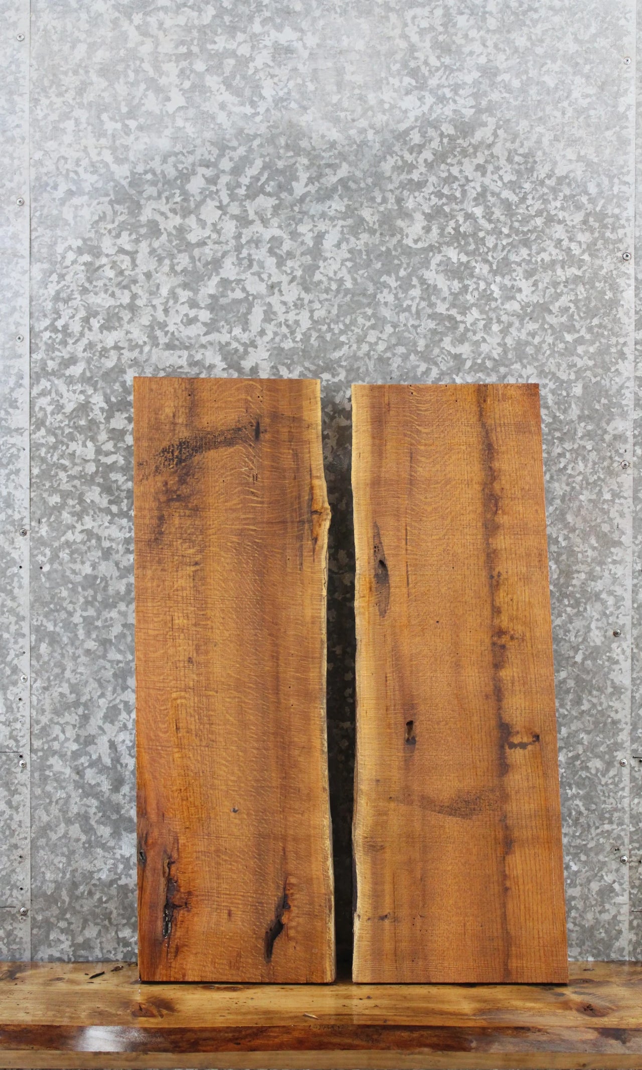 2- Oak Live Edge Charcuterie/Shelf Slabs 42237-42238