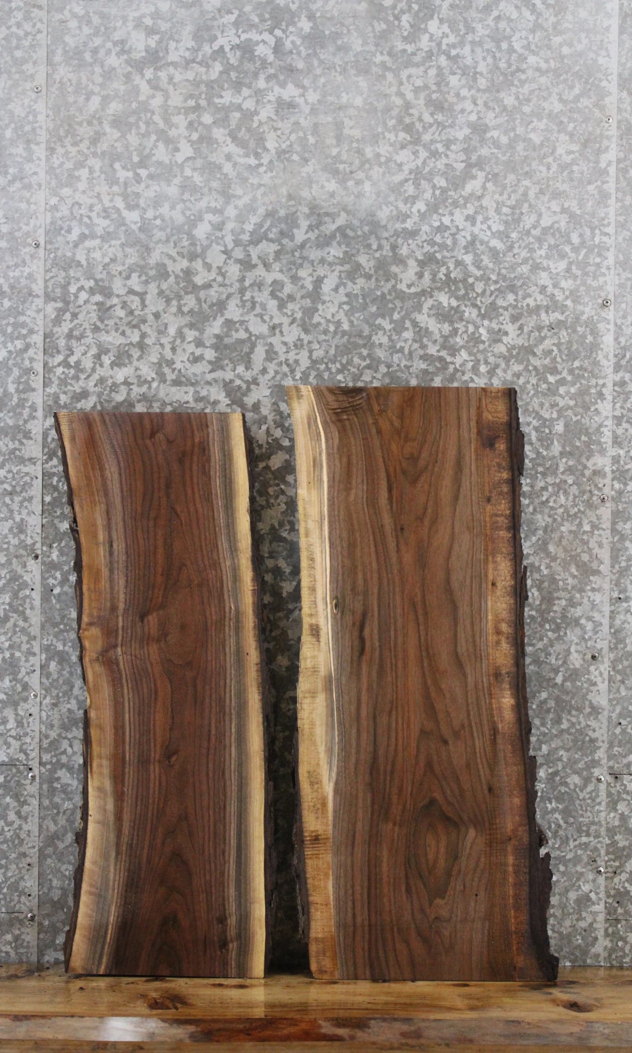 2- Black Walnut Live Edge Charcuterie/Taxidermy Slabs 42291