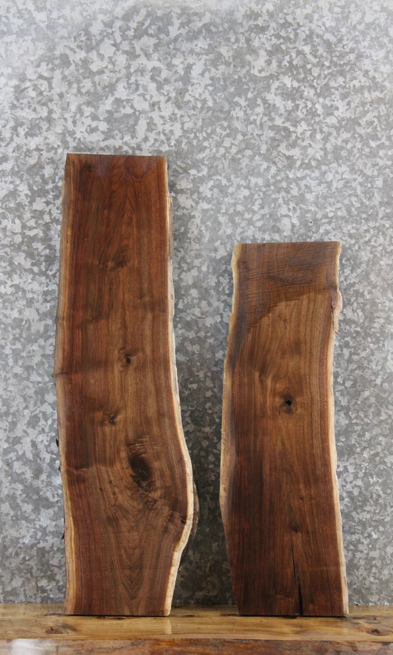 2- Walnut Live Edge Charcuterie/Taxidermy Slabs 42313-42314