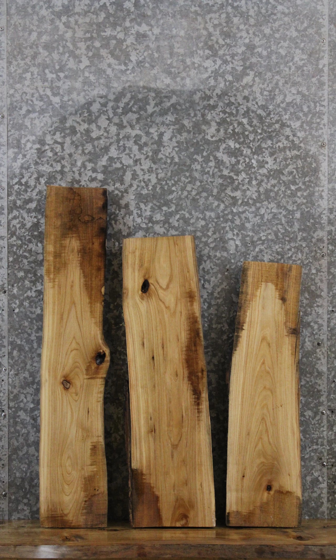 3- Ash Live Edge Taxidermy Slabs 42316,42318-42319