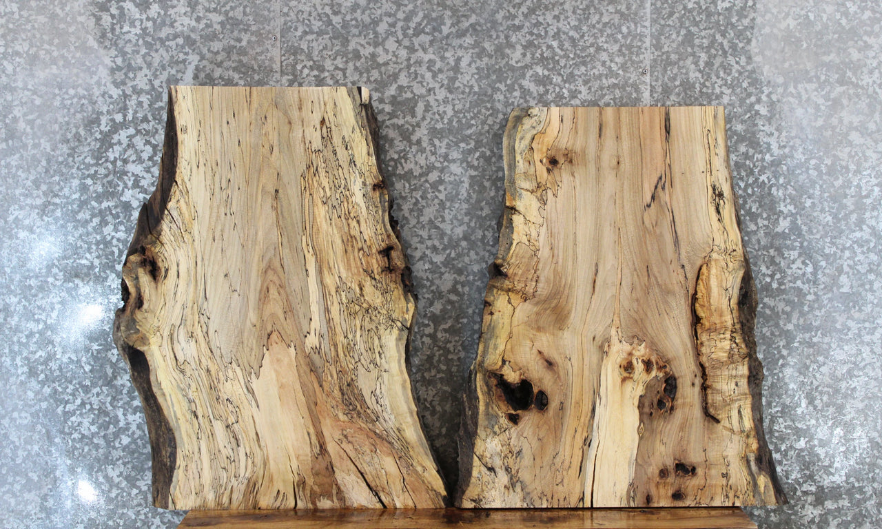 2- Natural Edge Maple Console Table Tops/ Wood Burls 42320-42321