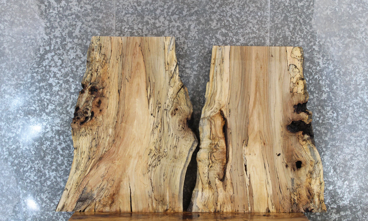 2- Natural Edge Maple Console Table Tops/ Wood Burls 42320-42321