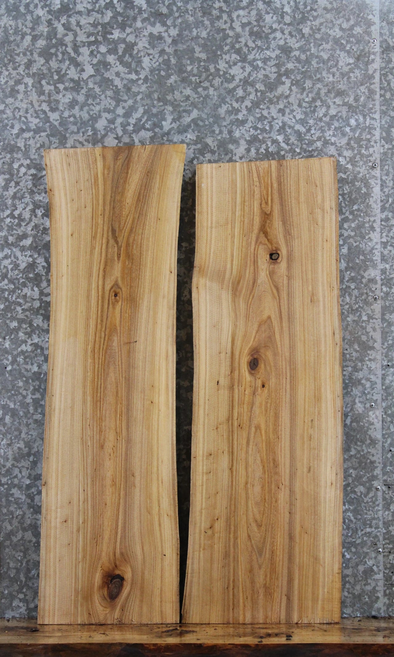 2- Live Edge Elm Wooden Slabs/ Natural Wood Side Table Top 4239-4240