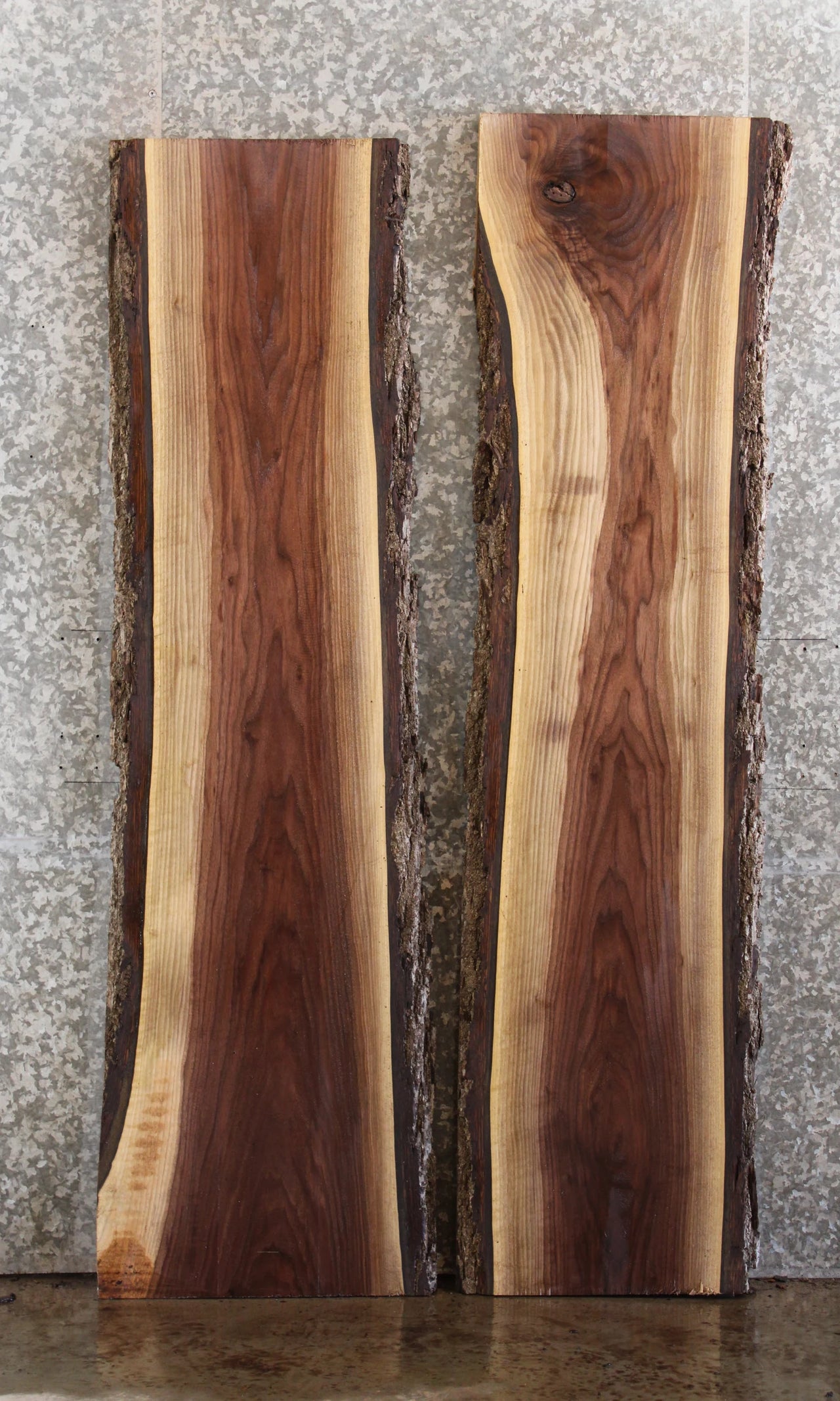 2- Live Edge Black Walnut Slabs / Epoxy River Table Top 4342-4343