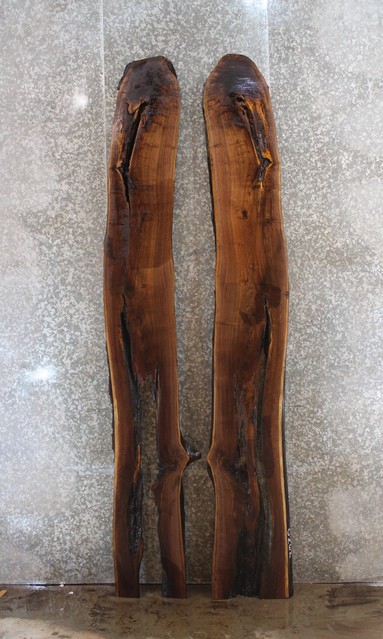 2- Live Edge Black Walnut Epoxy/River Table Set 20456-20457