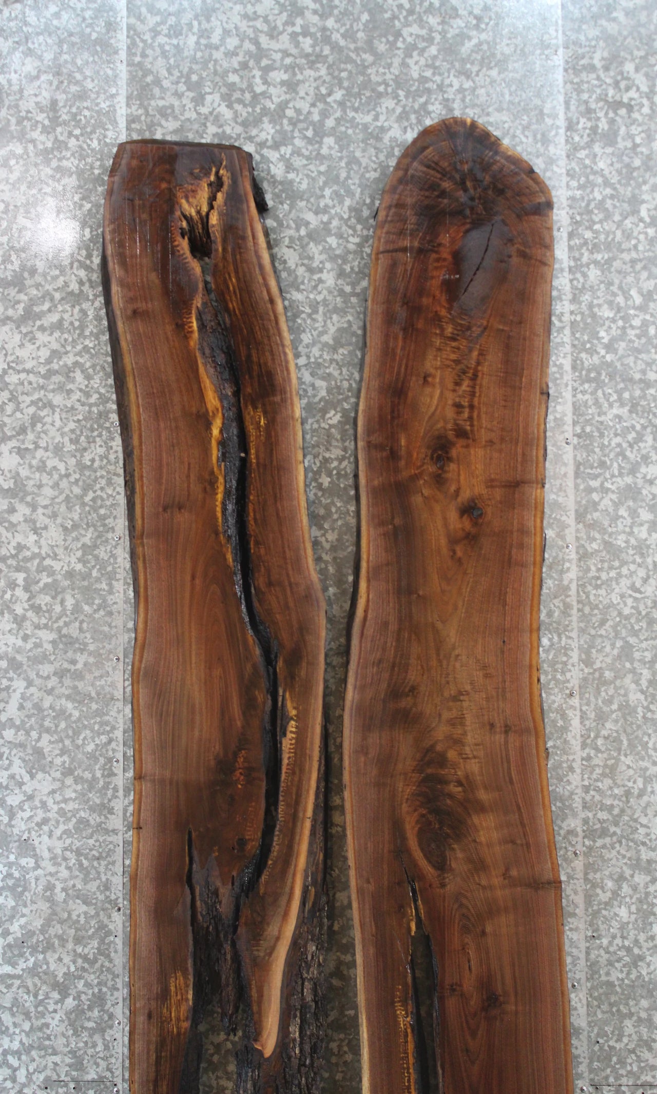 2- Live Edge Black Walnut Epoxy/River Table Set 20456-20457