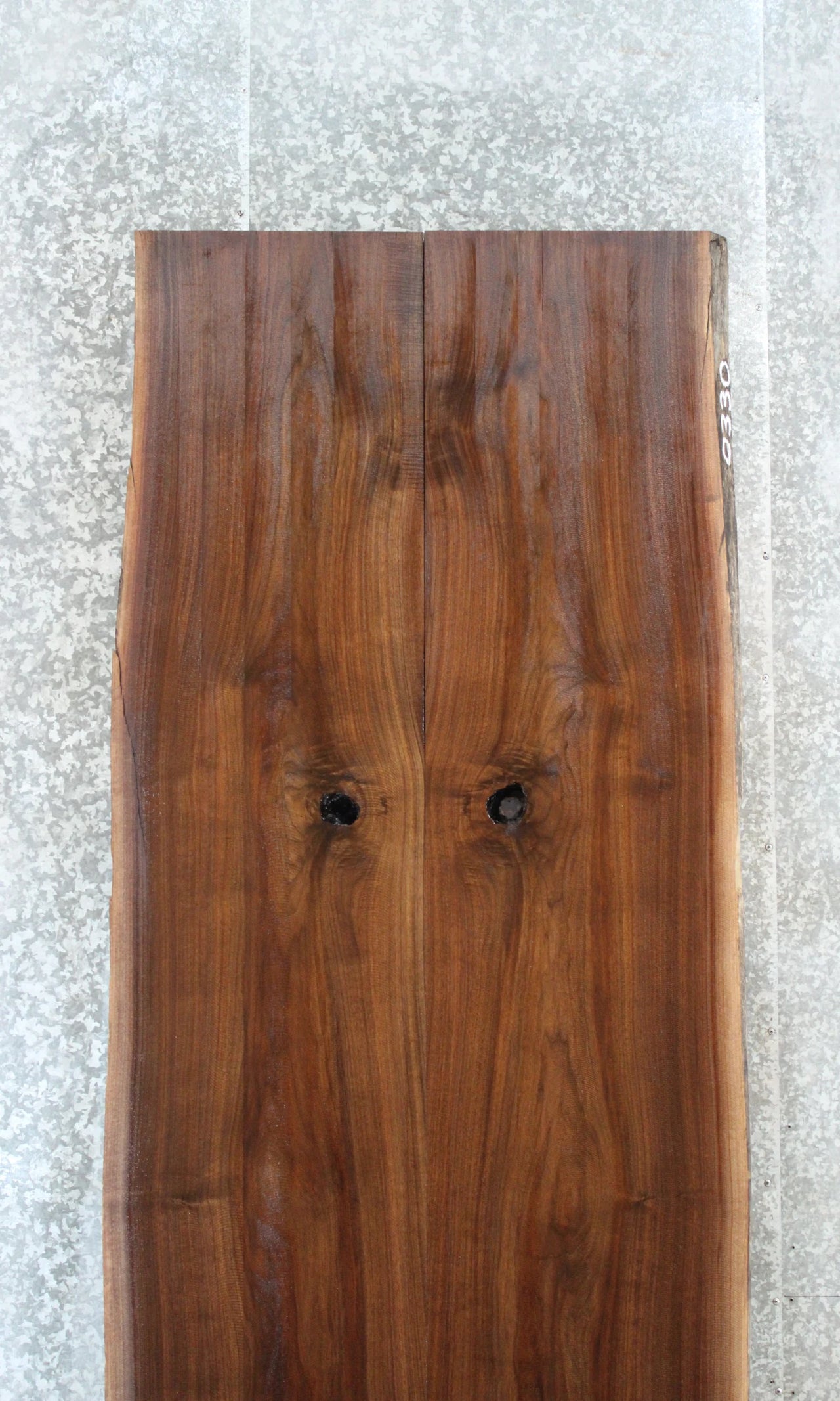2- Bookmatched Live Edge Black Walnut Conference Table Top 976-977
