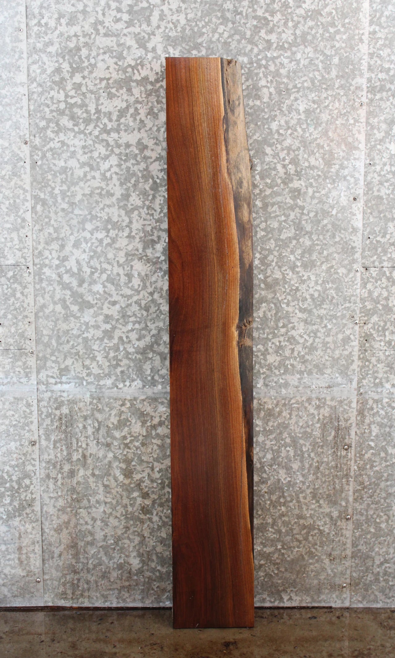 Salvaged Live Edge Black Walnut Mantel Slab 4366