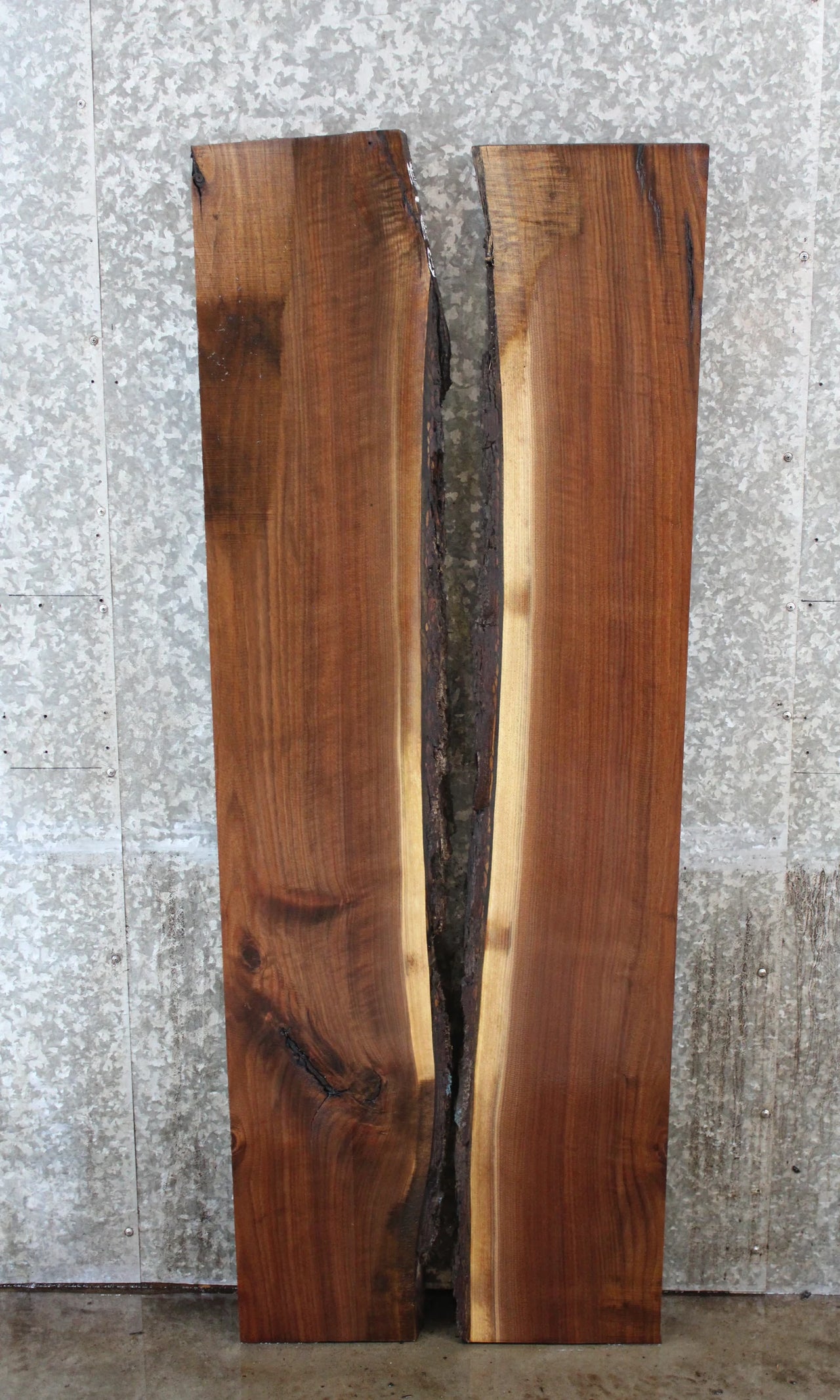2- Bookmatched Live Edge Black Walnut Kitchen/Dining Table Top 4422-4423