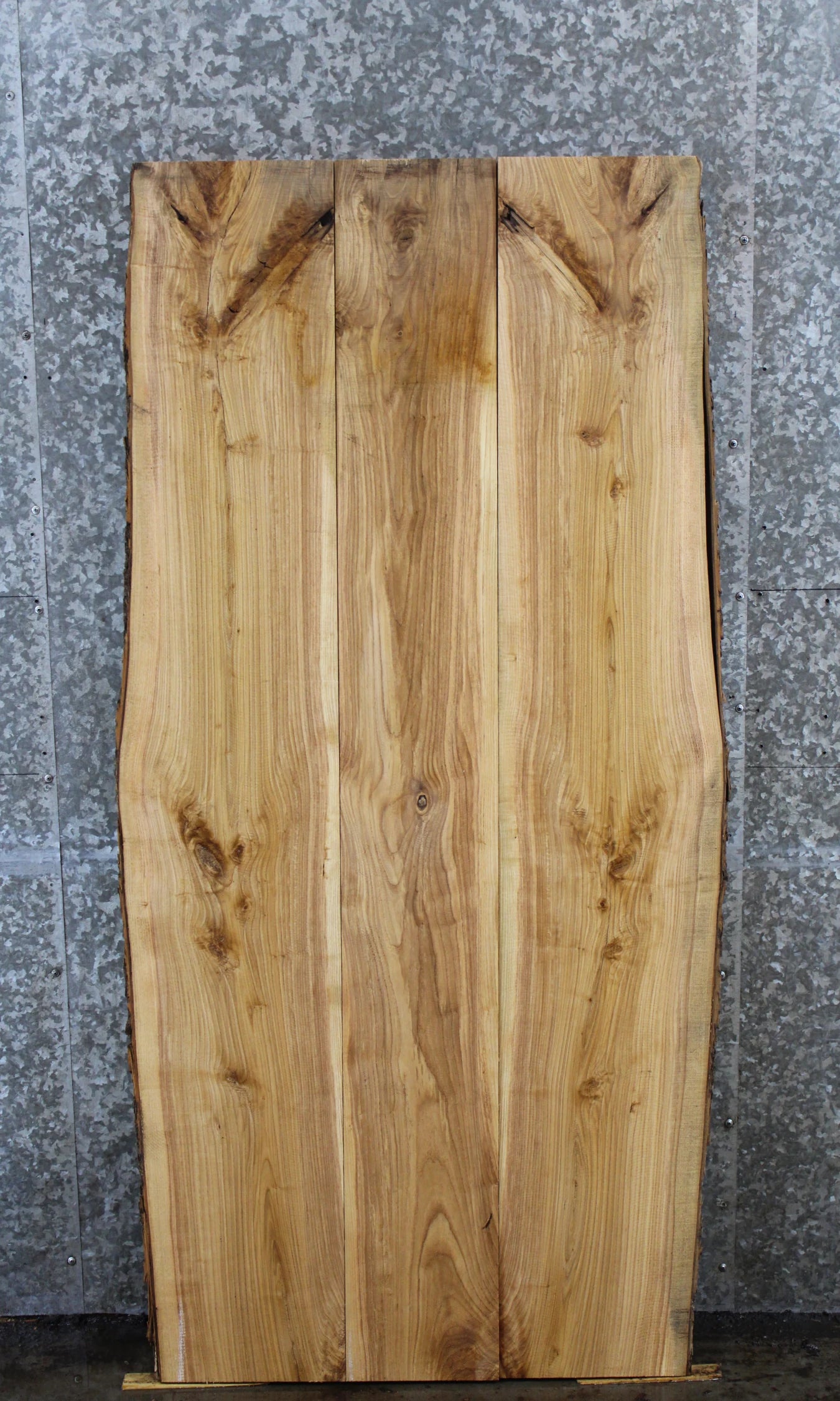 3- Bookmatched Live Edge Ash Kitchen Table Top Slabs 4426-4428