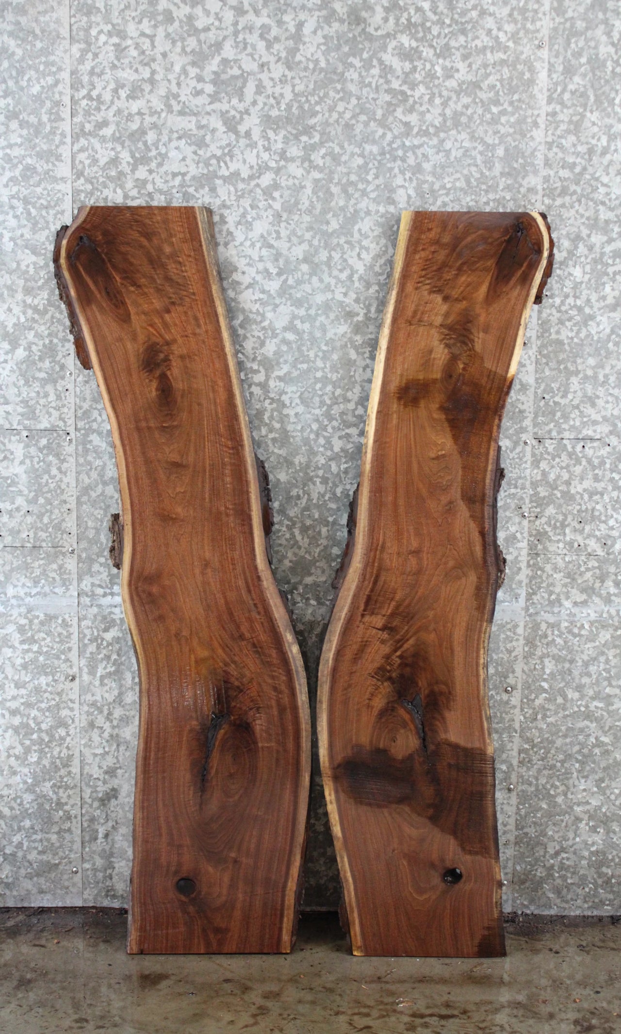 2- Walnut Live Edge Charcuterie/Taxidermy Slabs 449-450