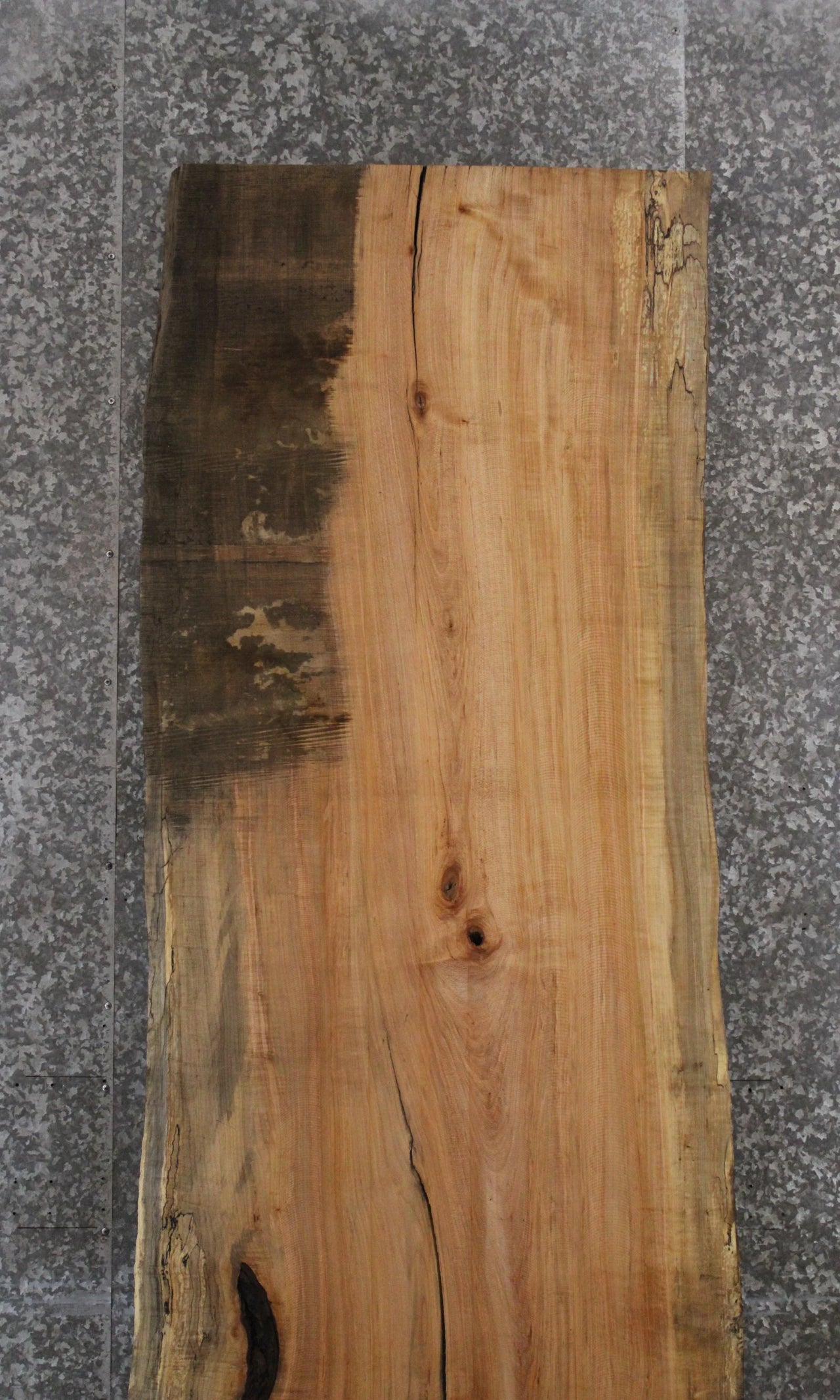 Live Edge Wood Slab, Spalted Maple Wide Desk Slab 45005