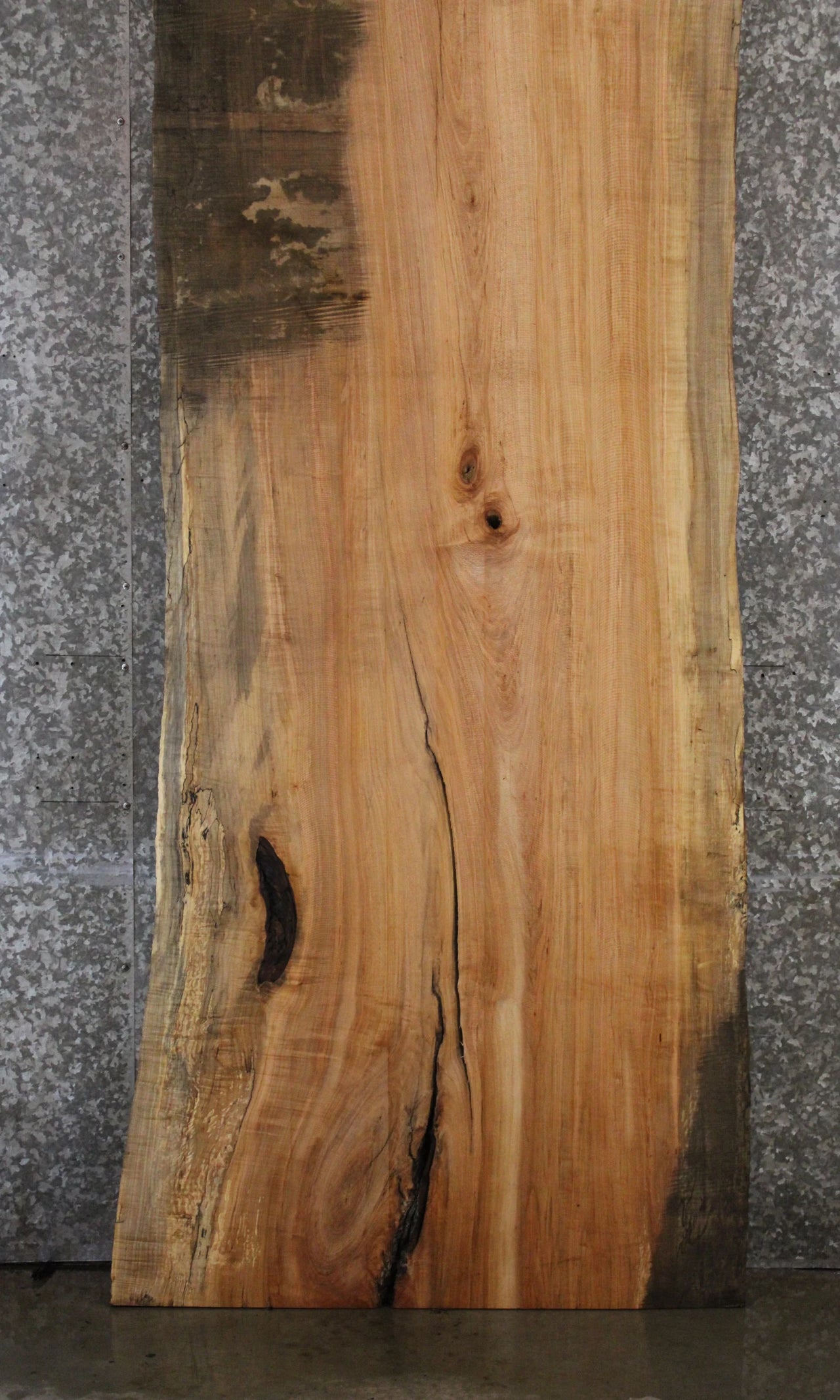 Live Edge Wood Slab, Spalted Maple Wide Desk Slab 45005