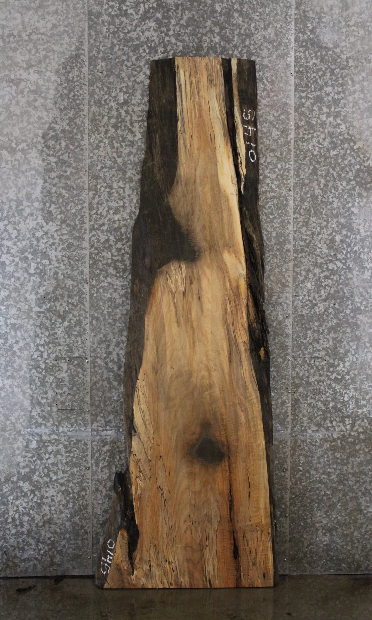 Spalted Maple Desk Top Slab, Live Edge Wood 45010