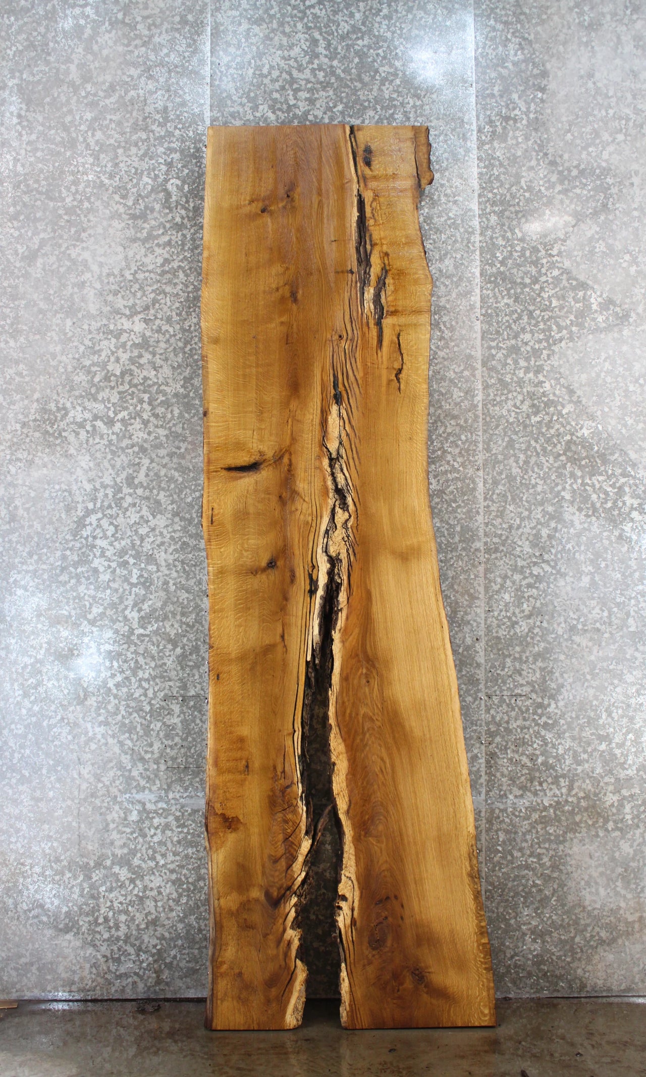 Highly Figured White Oak Live Edge Bar Top/Desk Slab/Epoxy 45015