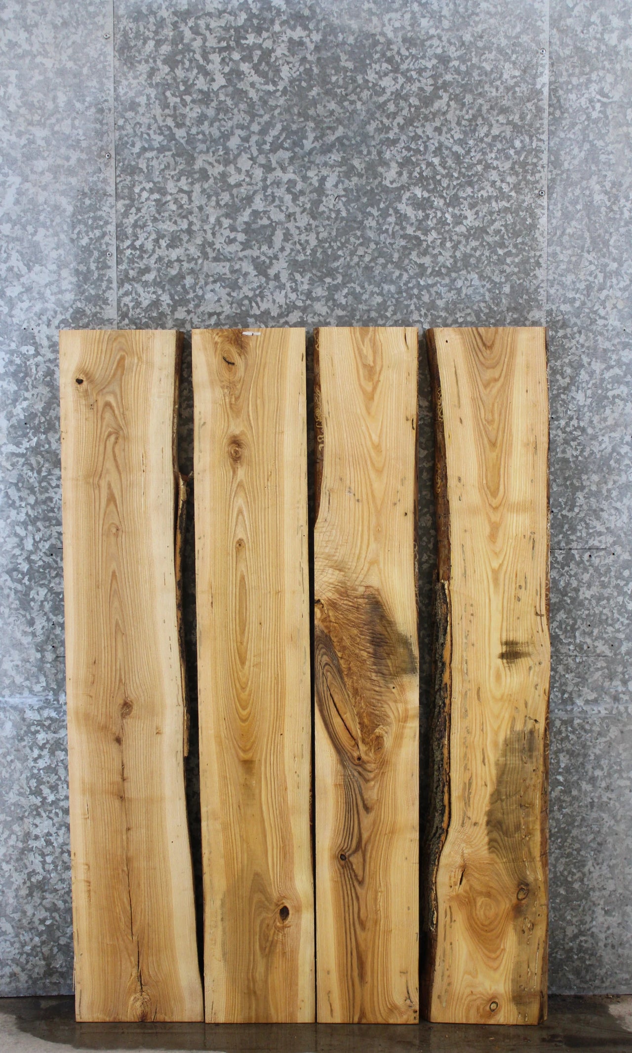 4- Bookmatched Live Edge Ash Kitchen Table Top 4505-4508