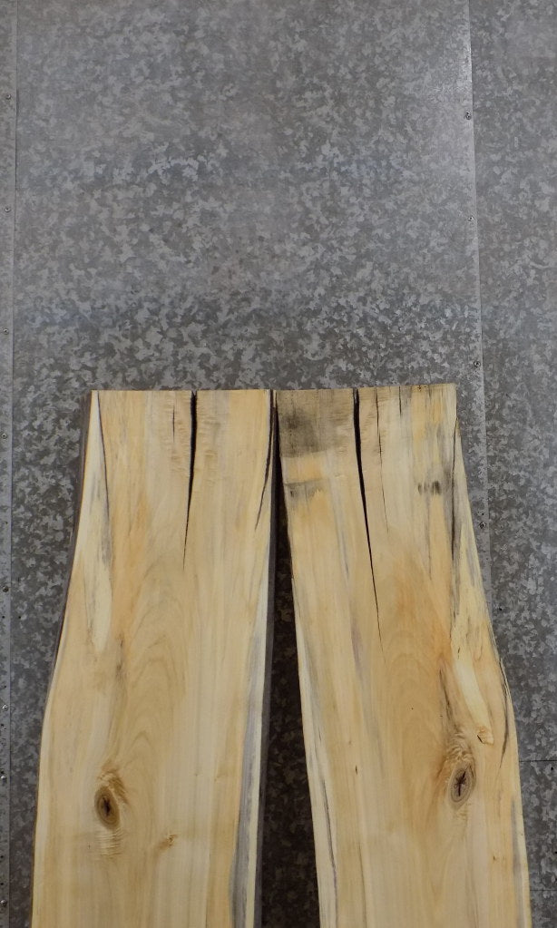 2- Live Edge Cottonwood Bookmatched Bar/Table Top Slabs 4515-4516