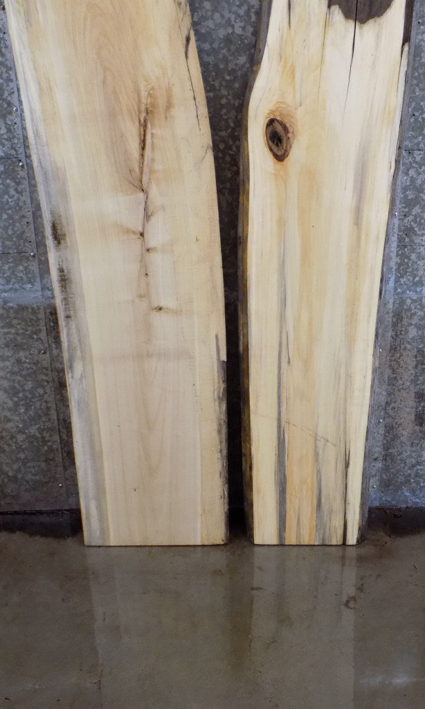 2- Live Edge Cottonwood Bookmatched Bar/Table Top Slabs 4515-4516