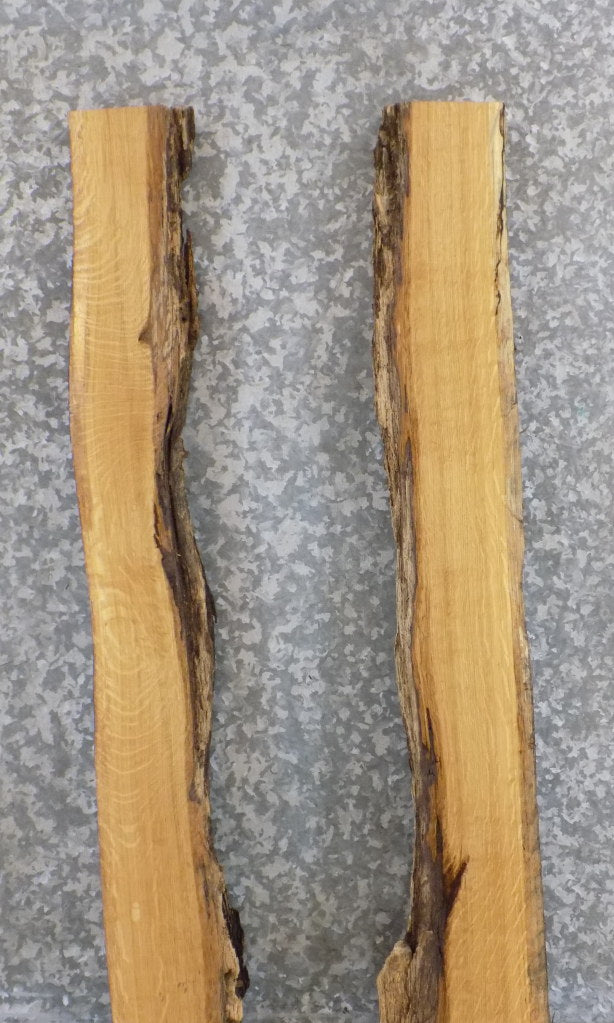 2- Live Edge White Oak River Table Top/Split Board Slab Halves 4547