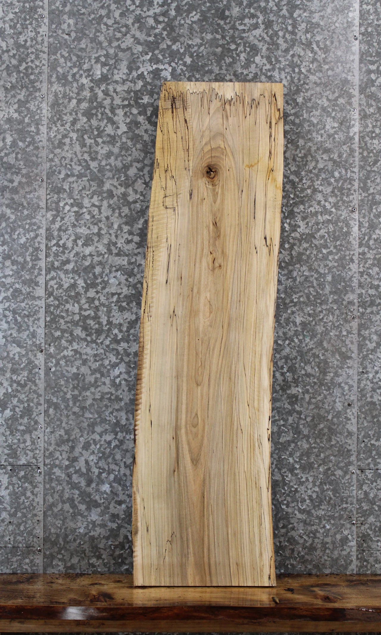 Spalted Maple Live Edge Shelf/Bench Slab 4562
