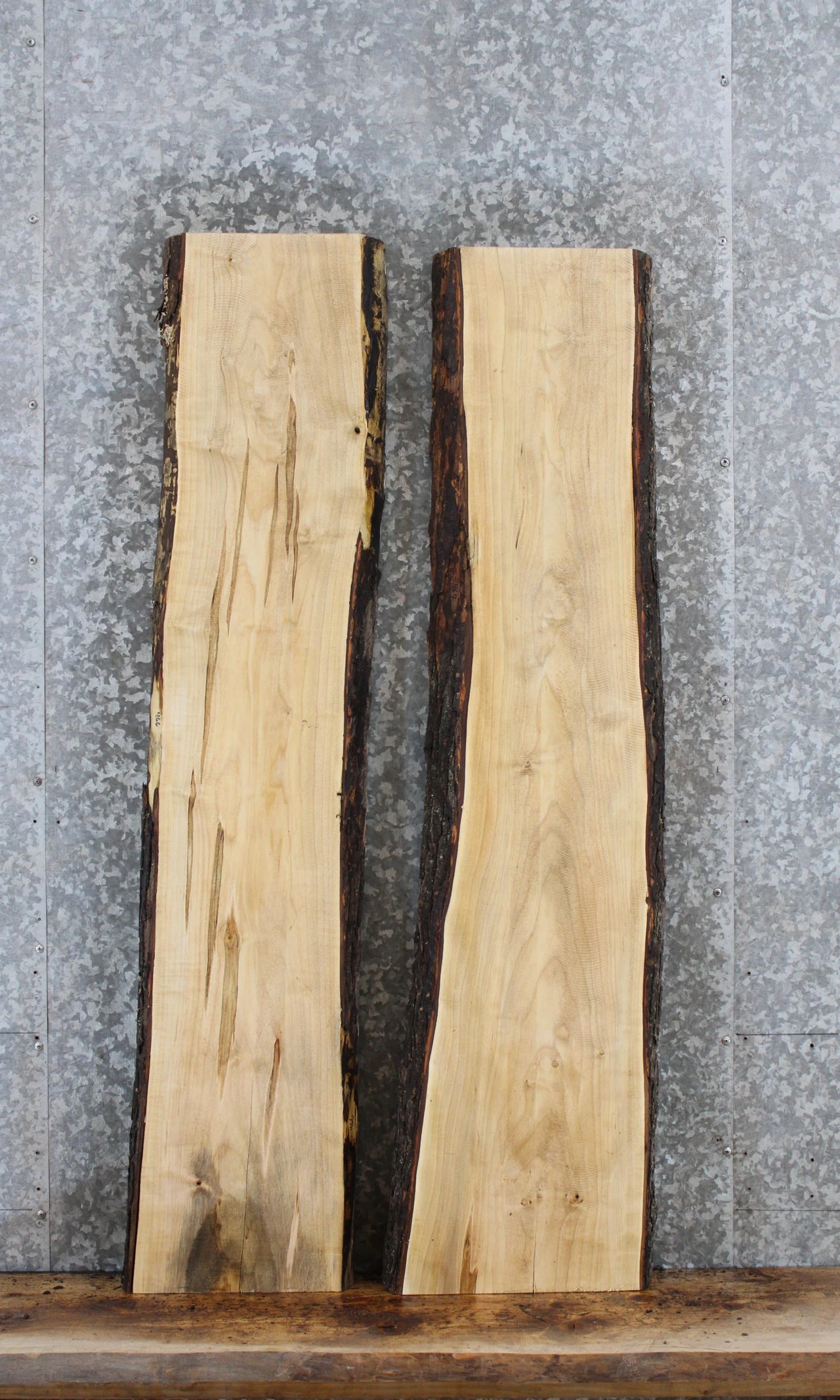 2- Salvaged Live Edge Maple Computer Desk Tops 466-467