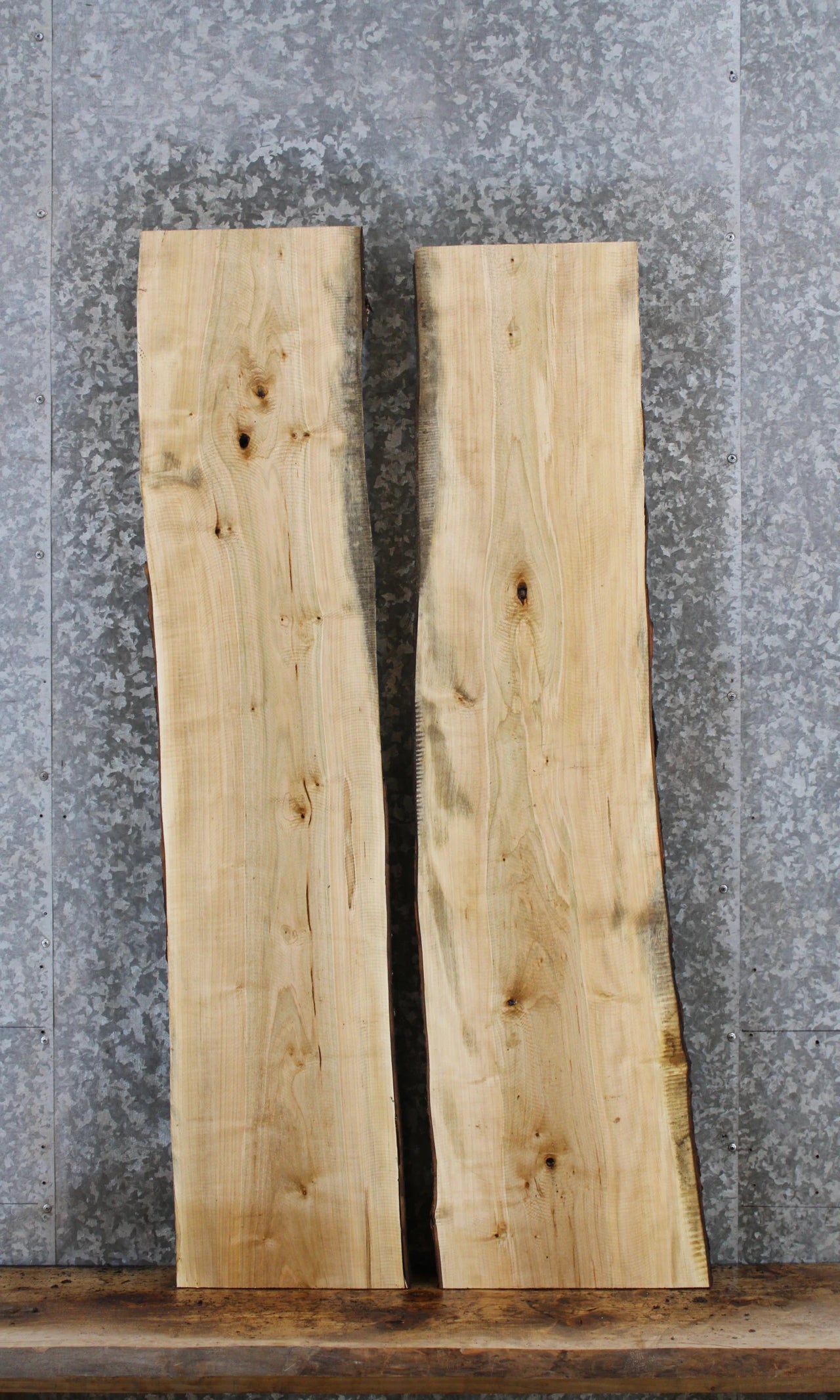 2- Salvaged Live Edge Maple Computer Desk Tops 466-467