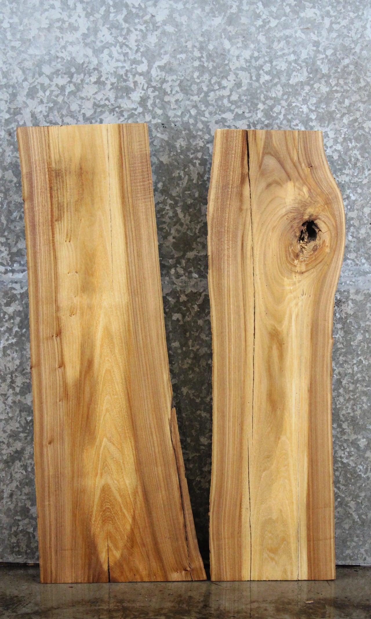 2- Live Edge Elm Wood Slabs for Side Table Tops/Wall Shelves 4711-4712