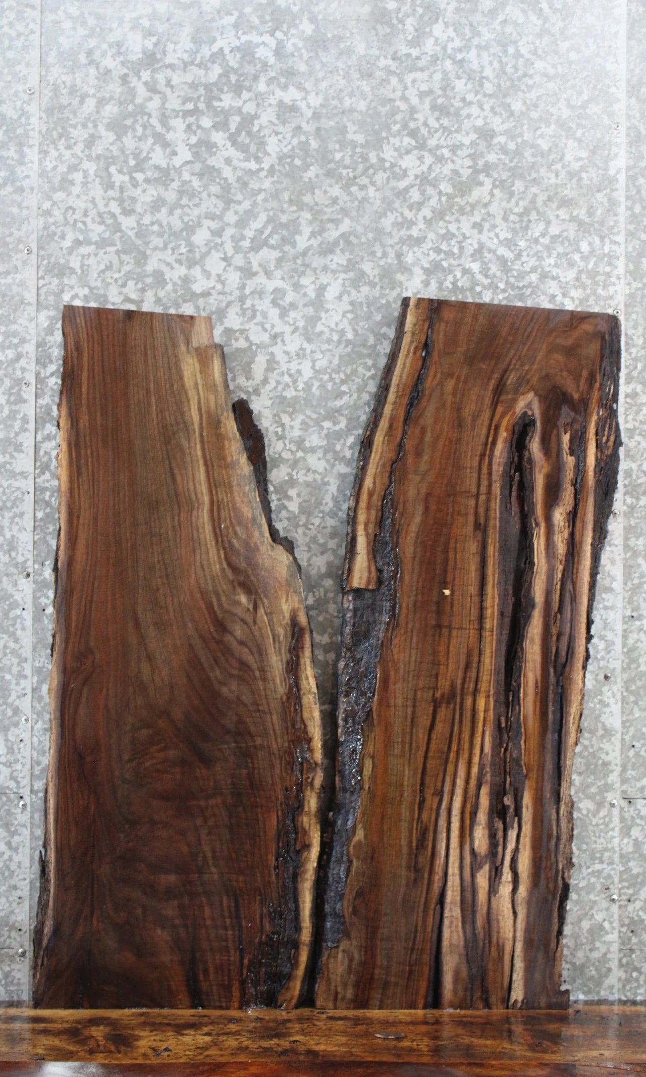 2- Live Edge Black Walnut Epoxy River Project/Side Table Tops 4731