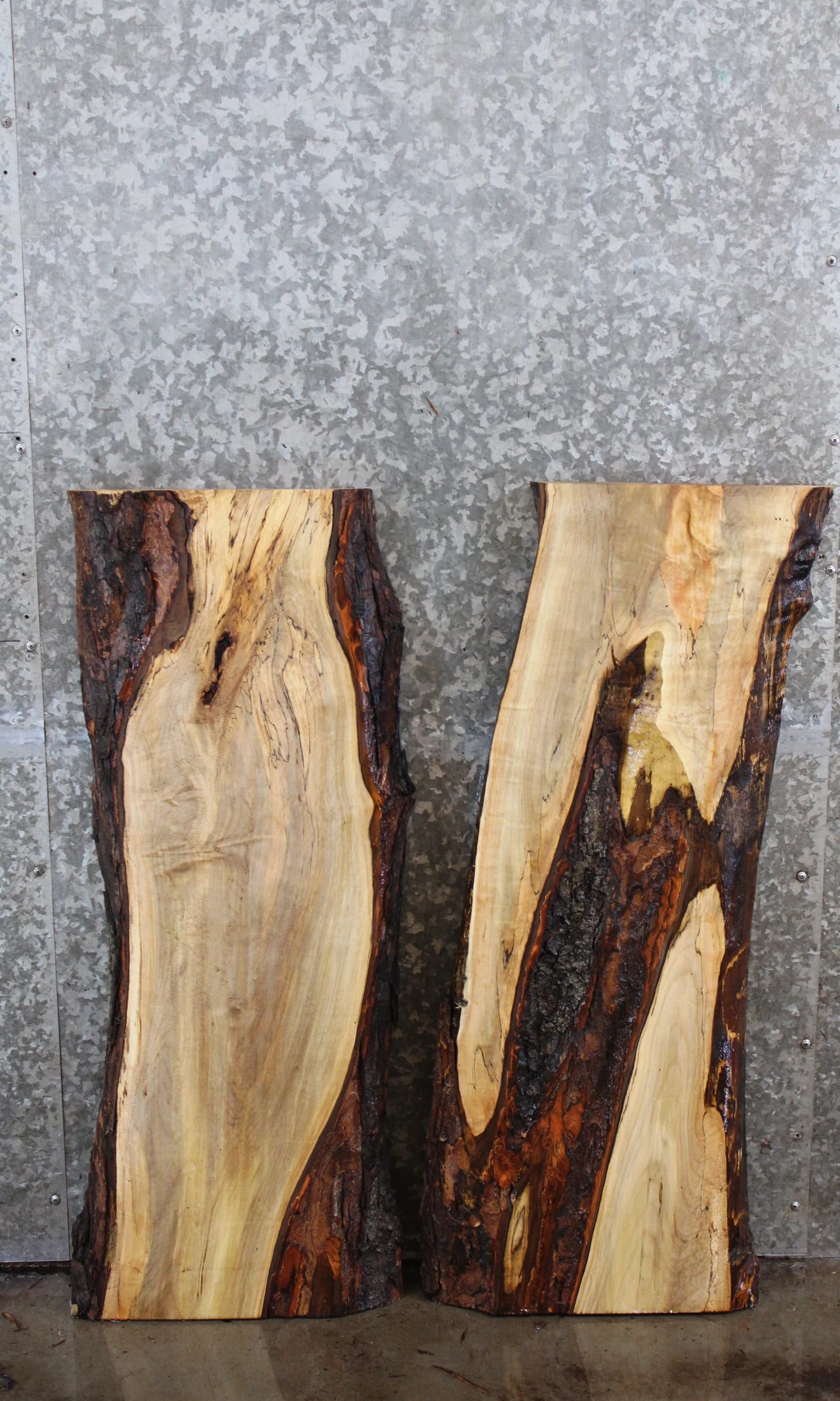 2- Spalted Maple Live Edge End Table Tops/Side Table Tops 4791-4792