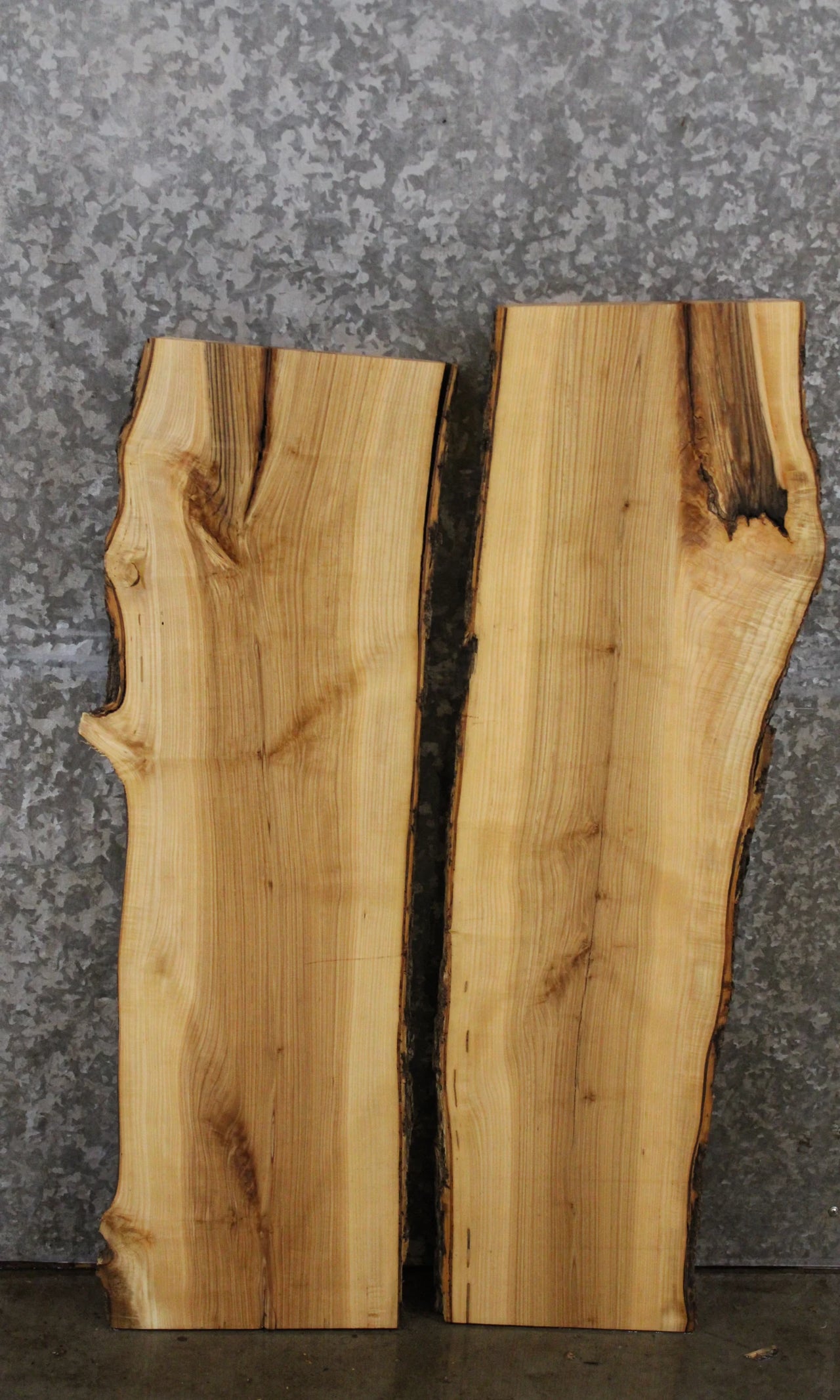 2- Ash Natural Edge Wall Shelves/Side Table Tops 4851-4852
