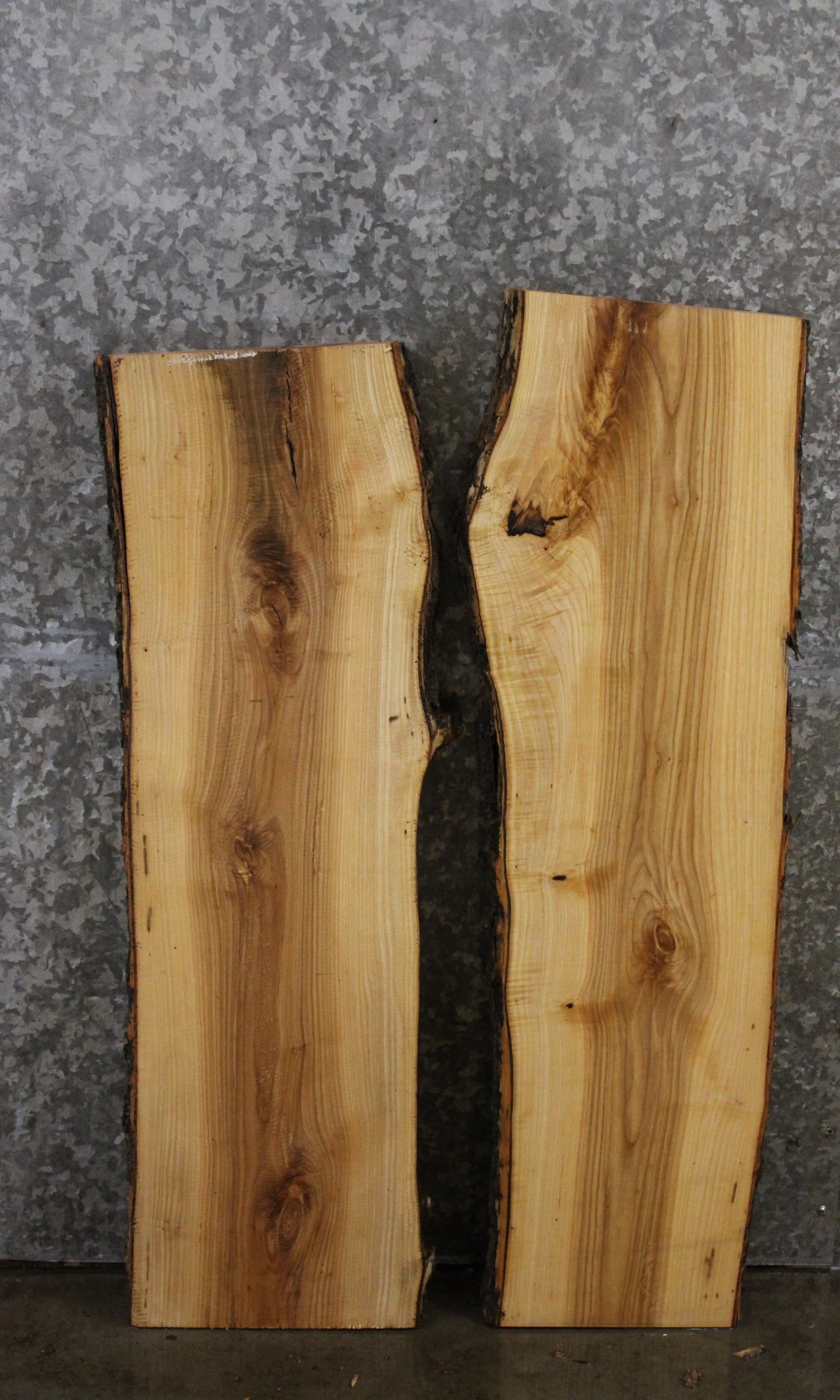 2- Ash Natural Edge Wall Shelves/Side Table Tops 4851-4852