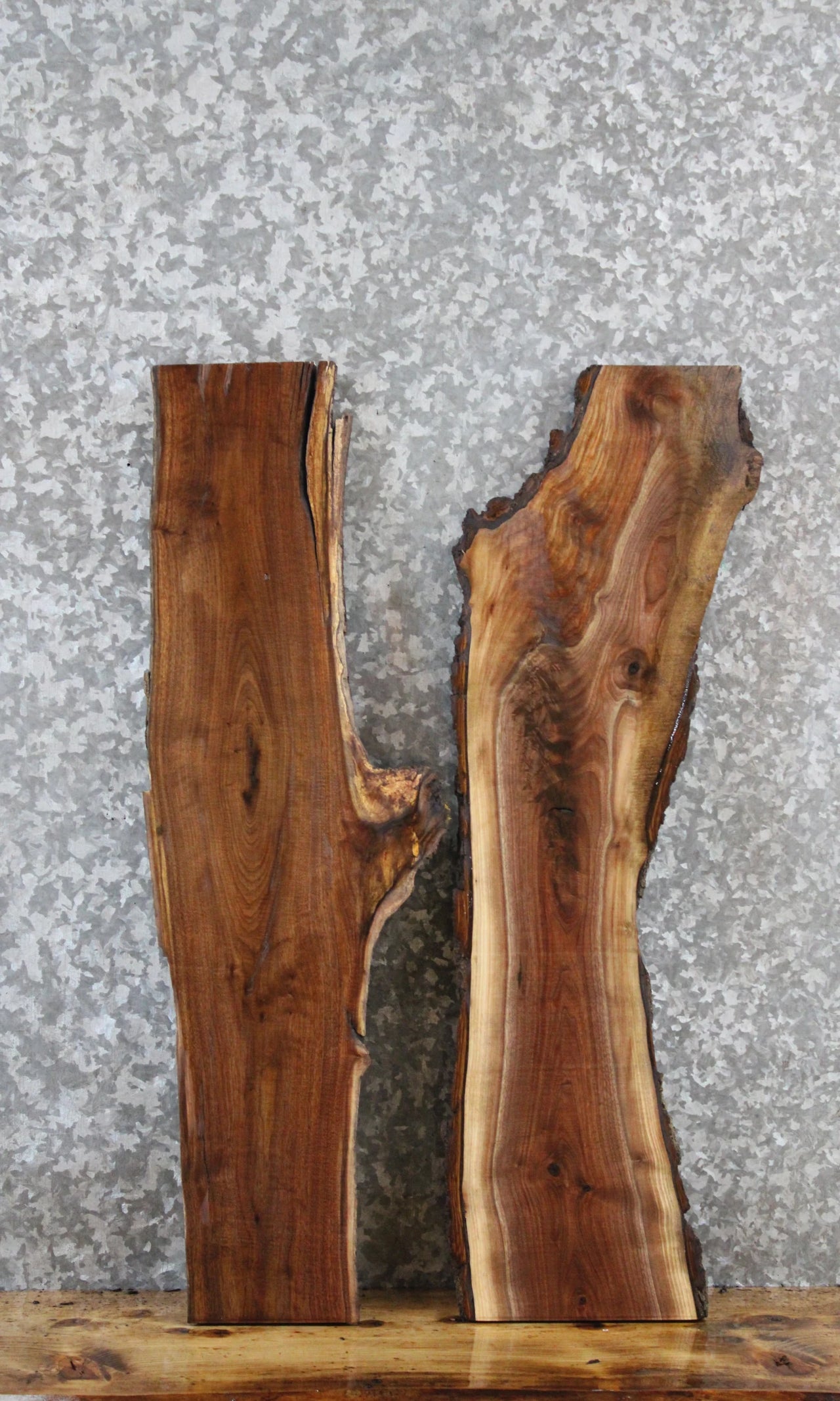 2- Walnut Live Edge Charcuterie/Shelf/Taxidermy Slabs 4987-4988