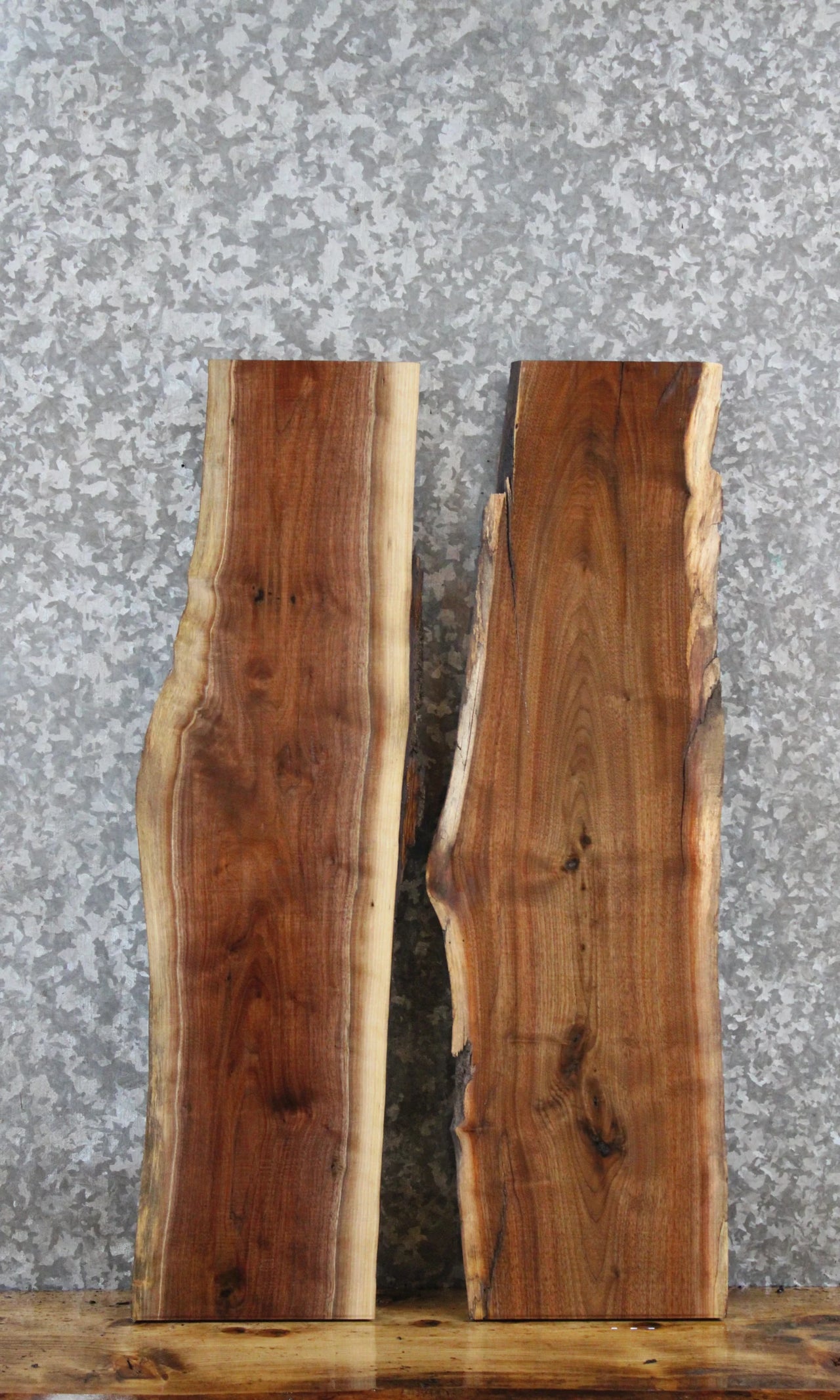 2- Walnut Live Edge Charcuterie/Taxidermy/Shelf Slabs 4989-4990