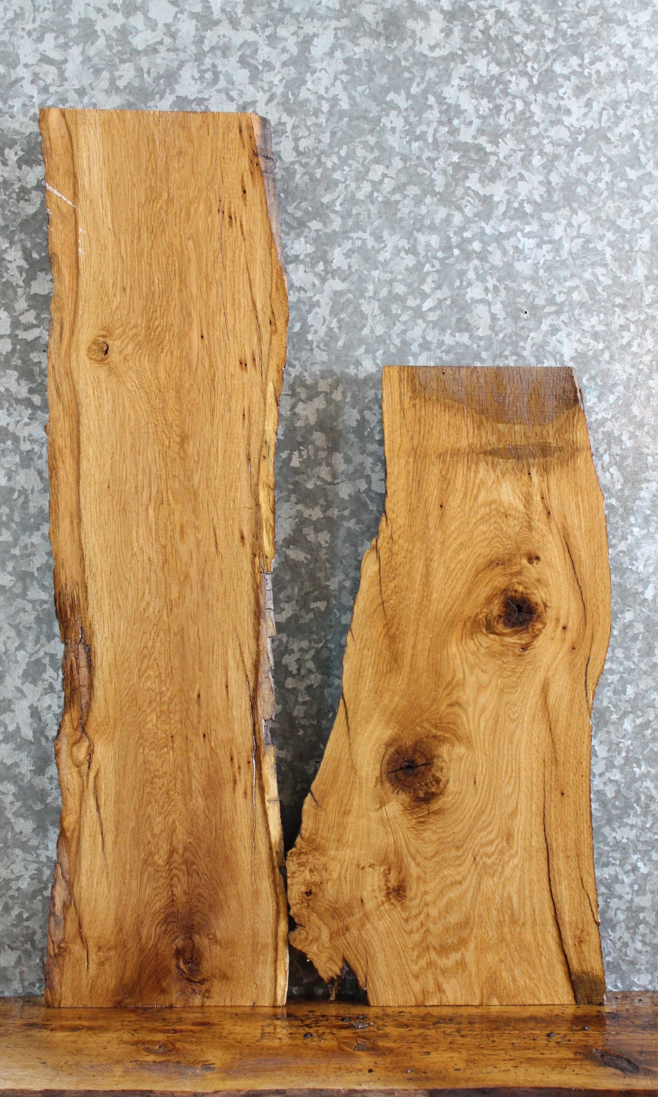2- Live Edge White Oak Side/Console Table Top Slab 499-500