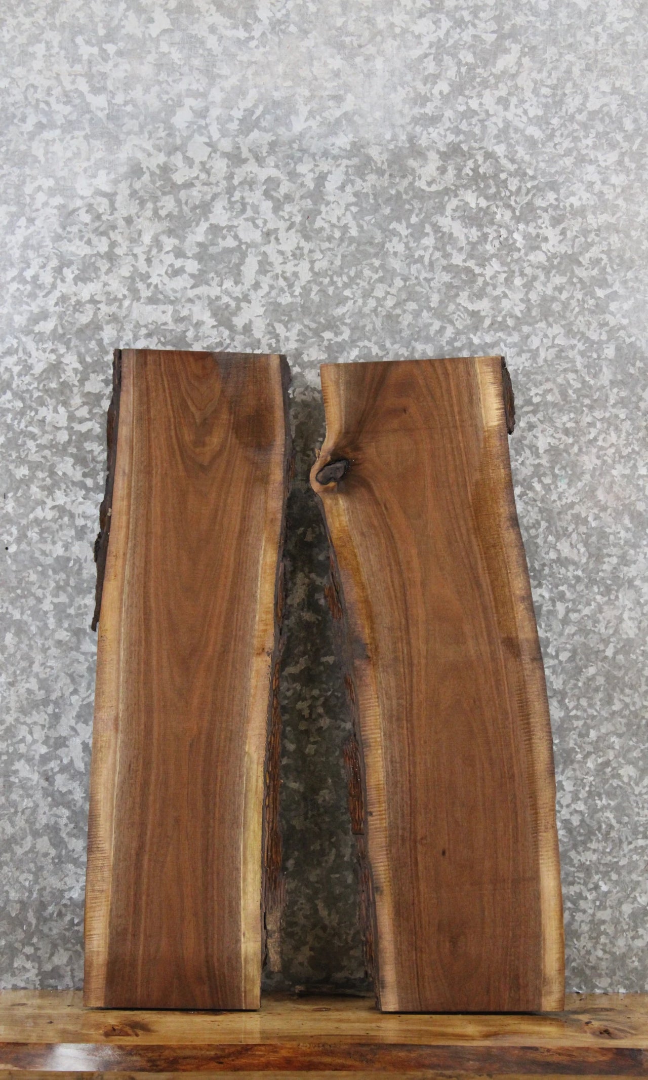 2- Walnut Live Edge Shelf/Taxidermy Slabs 5040