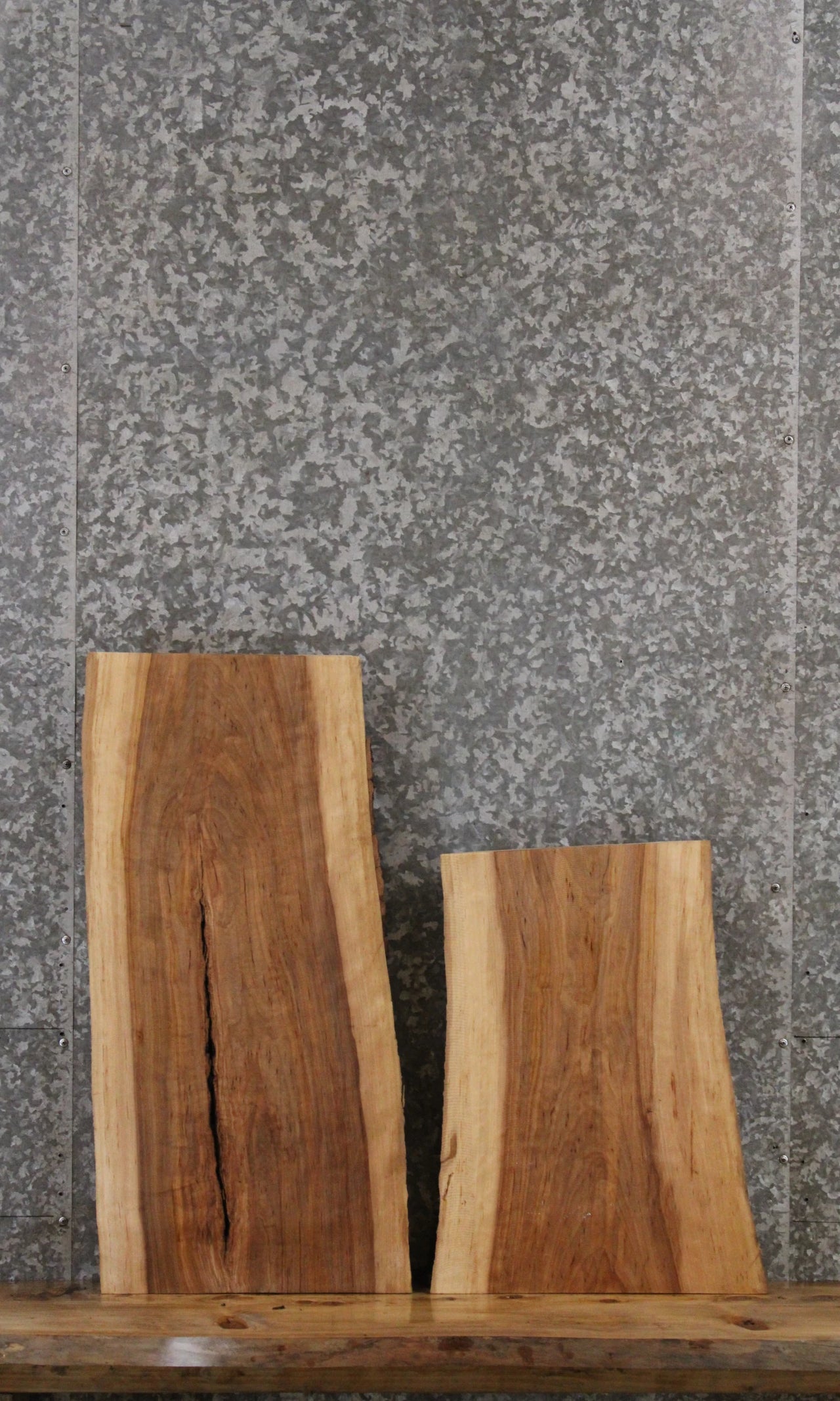 2- Hard Maple Live Edge Wood Charcuterie Board Slabs 5041-5042