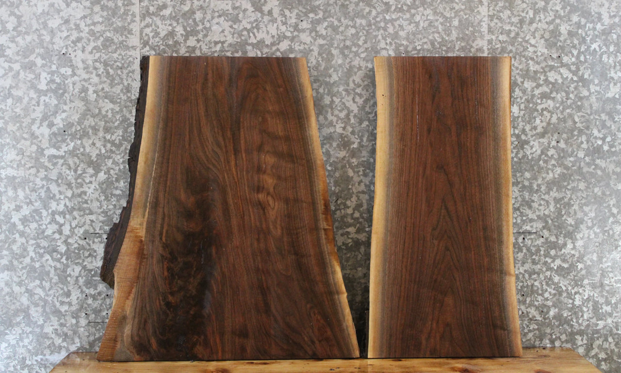 2- Black Walnut Live Edge End Table Charcuterie Slab Combo 5051,5053