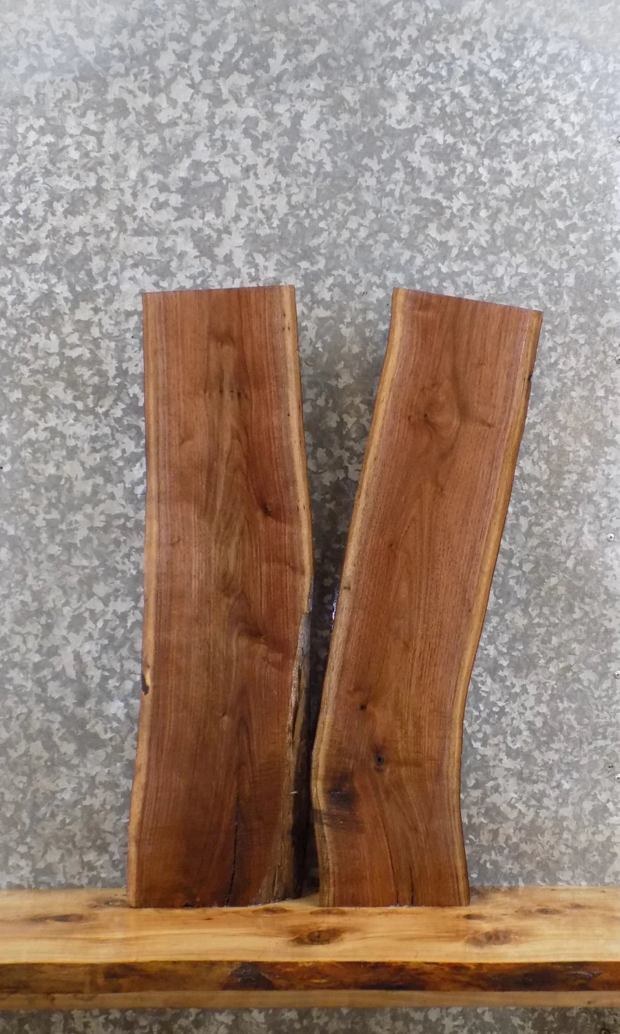 2- Live Edge Salvaged Black Walnut Bench/River Table Top Slab 5054-5055