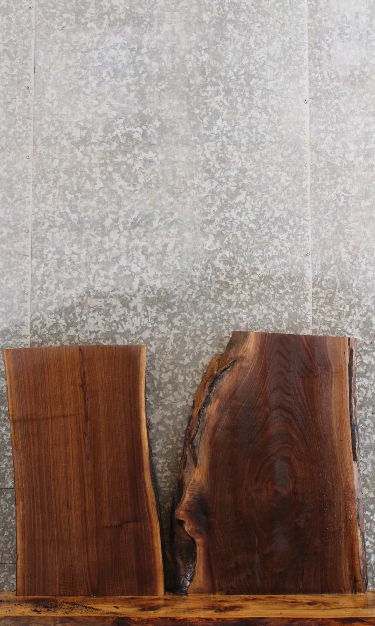 2- Live Edge Black Walnut Wall Shelves/Coffee Tables 5074-5075