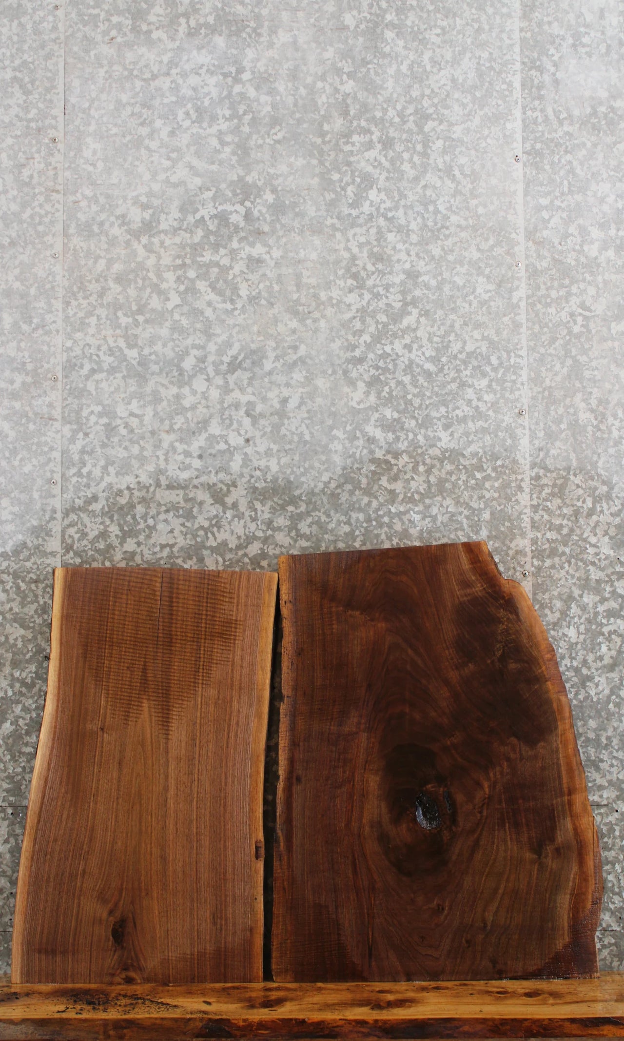 2- Live Edge Black Walnut Wall Shelves/Coffee Tables 5074-5075
