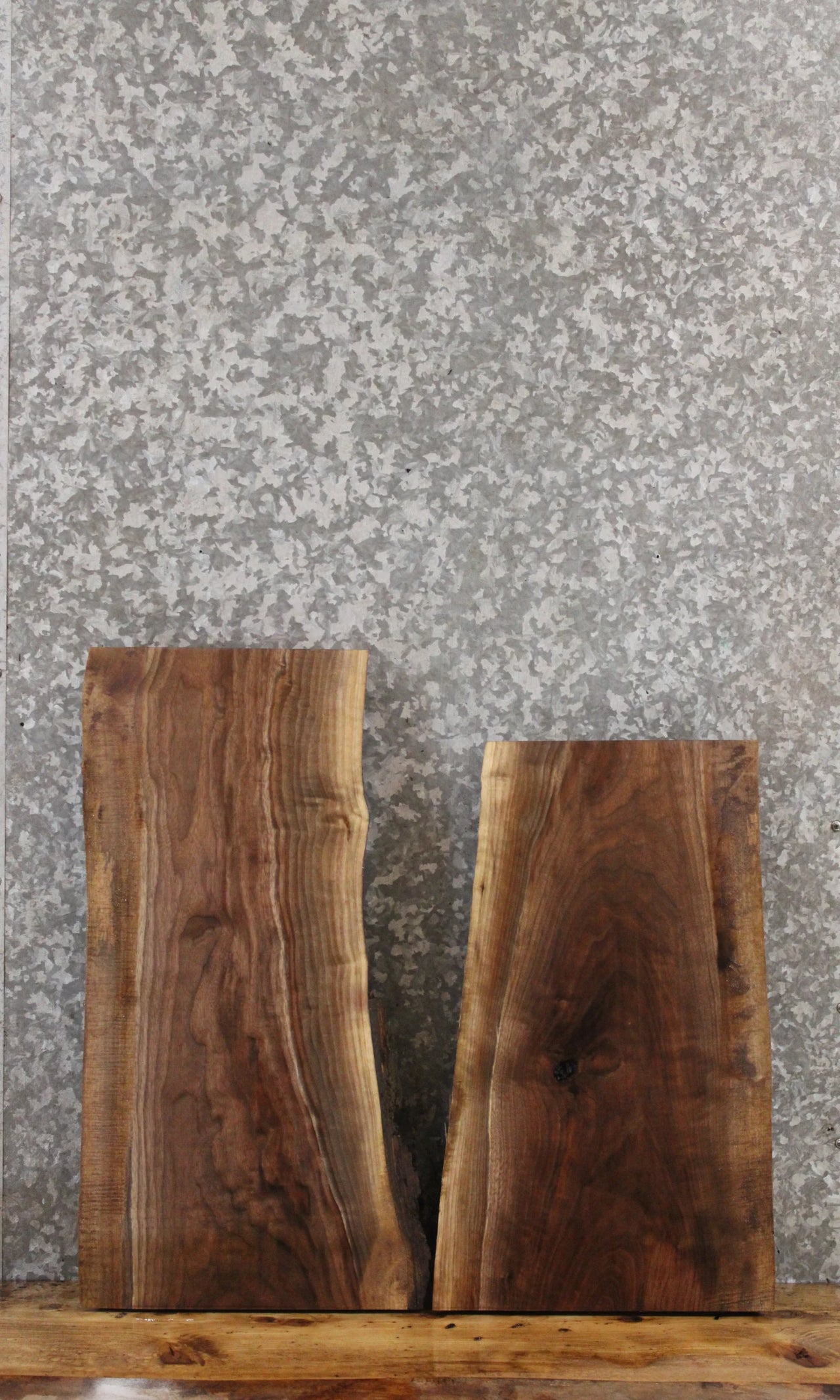 2- Black Walnut Live Edge Wood Slabs, Charcuterie Boards 5078-5079