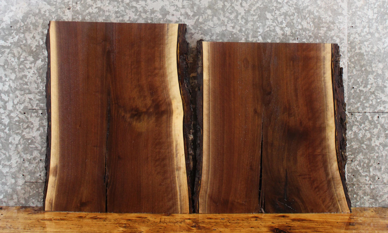 2- Rustic Black Walnut Live Edge Charcuterie End Table Tops. 5097-5098