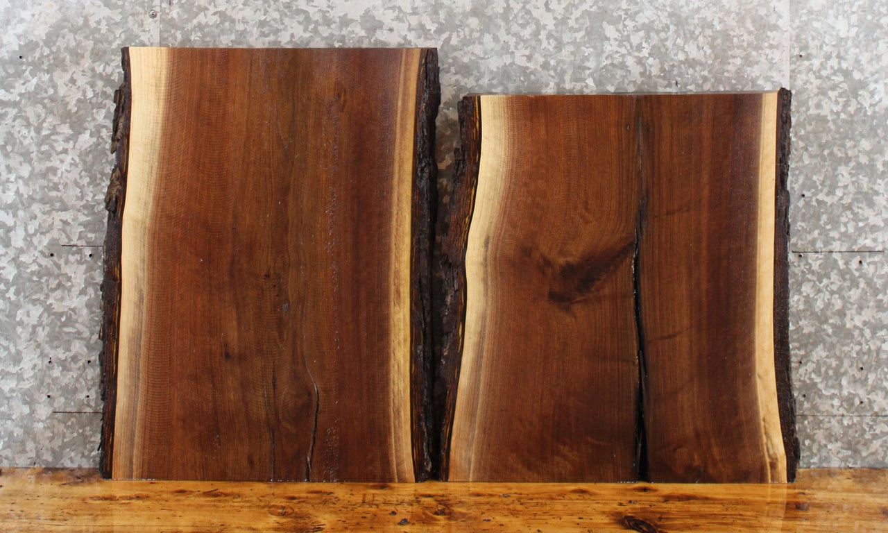 2- Rustic Black Walnut Live Edge Charcuterie End Table Tops. 5097-5098