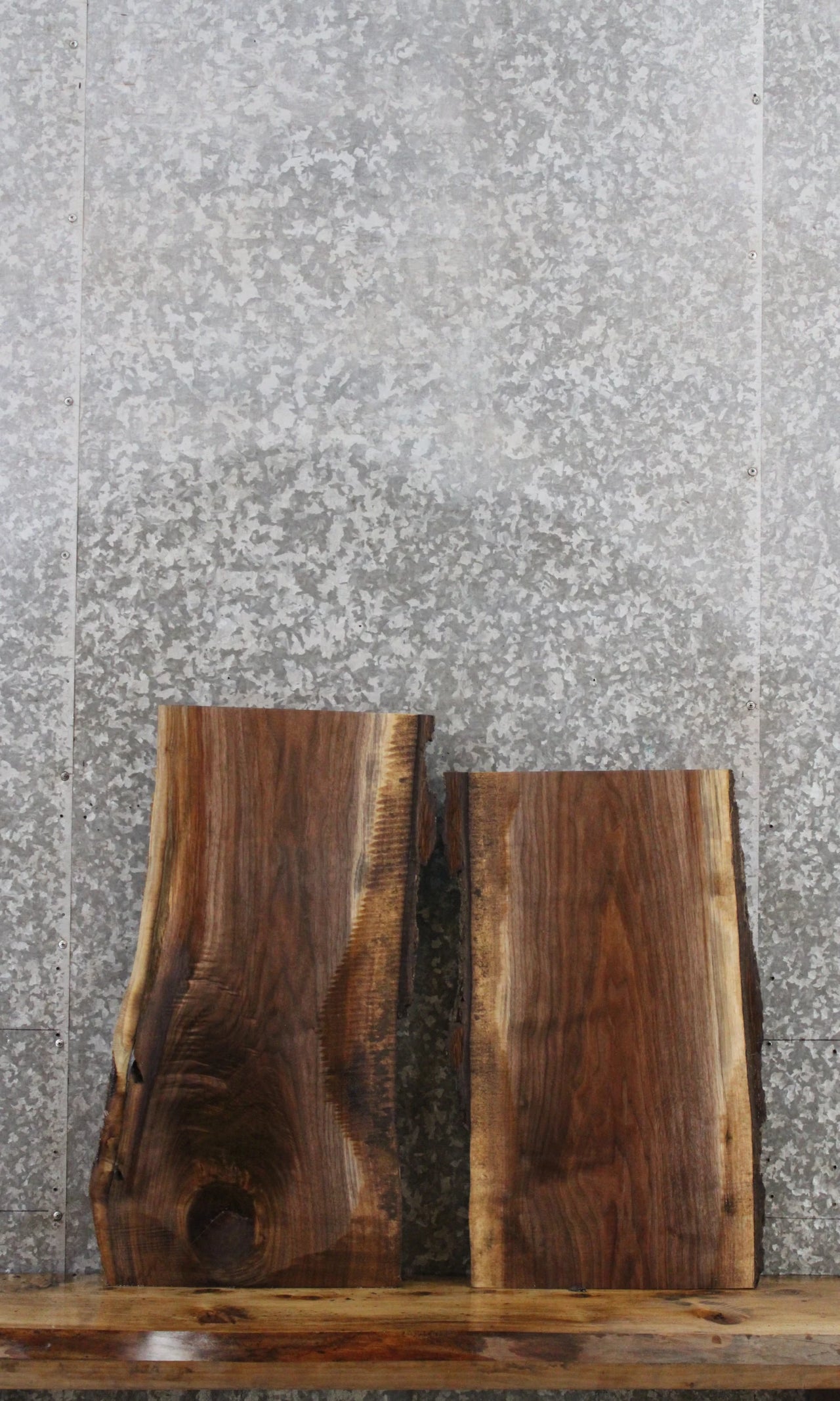 2- Black Walnut Live Edge Charcuterie Boards 5104-5105
