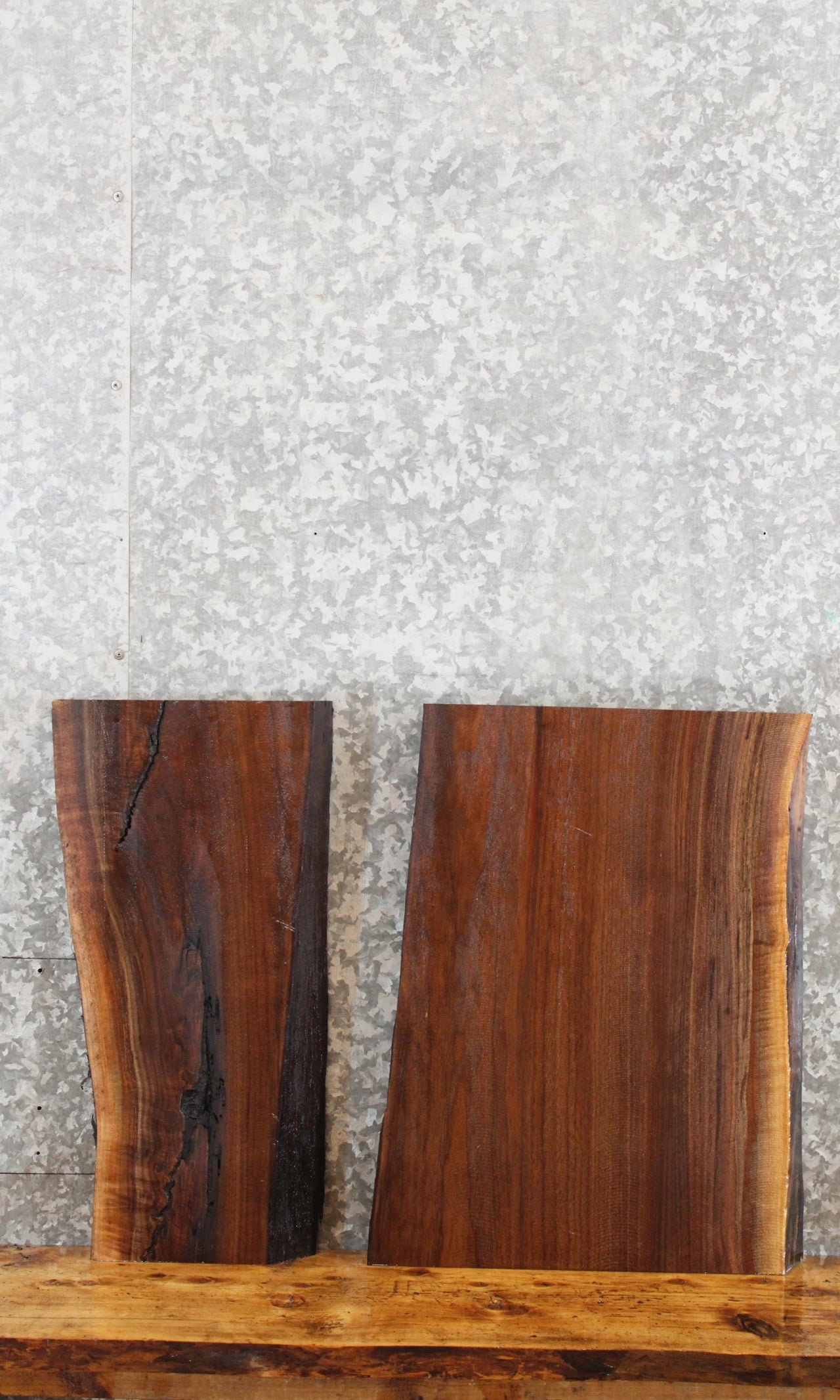 2- Salvaged Black Walnut Live Edge Coffee/End Table Top Slab 5133