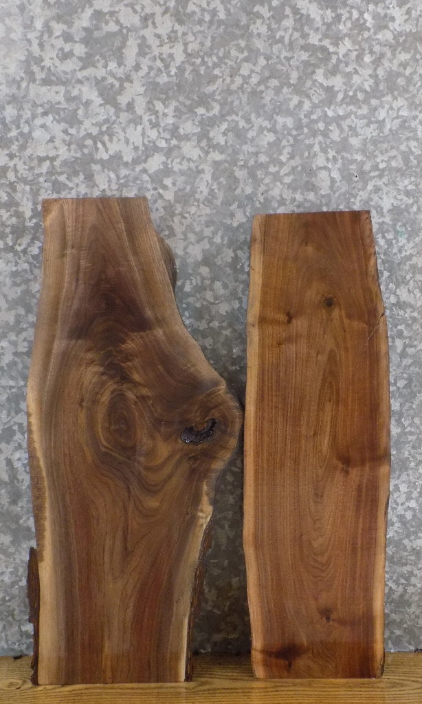 2- Black Walnut Live Edge Rustic DIY Charcuterie Boards/Slabs 5147-5148