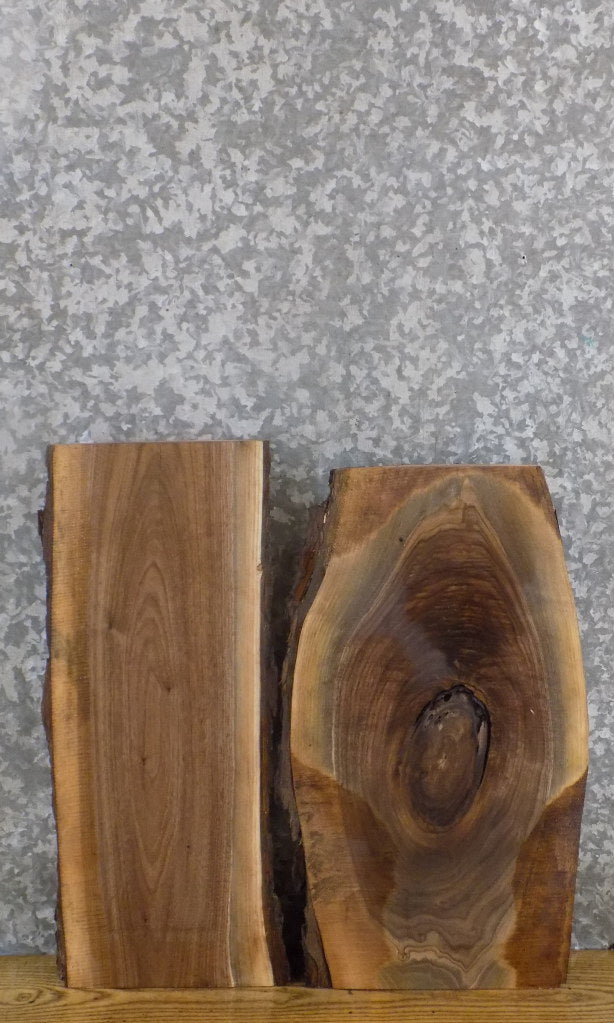 2- Live Edge Bark Black Walnut Rustic DIY Charcuterie Boards 5149-5150