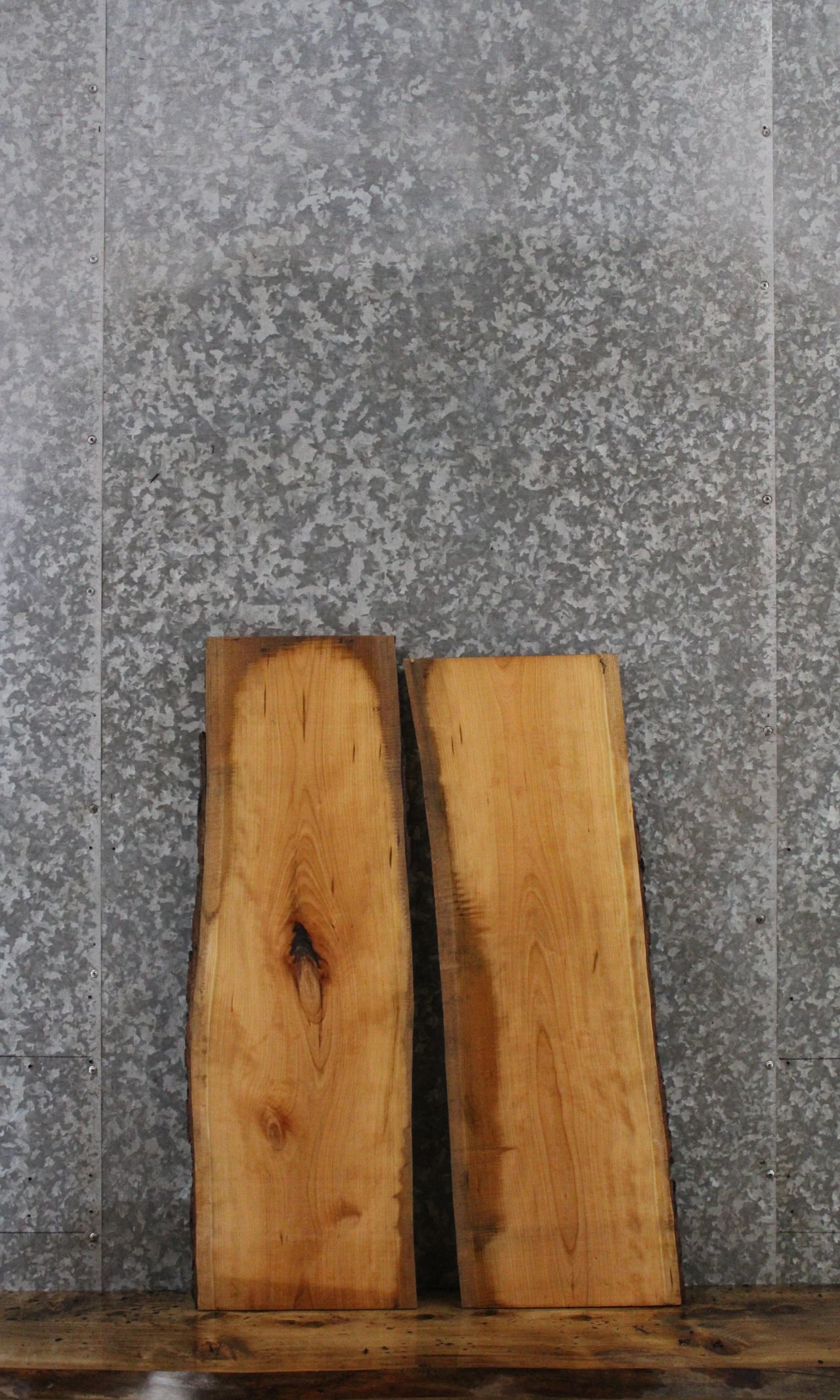 2- Cherry Live Edge Charcuterie/Shelf Slabs 5161