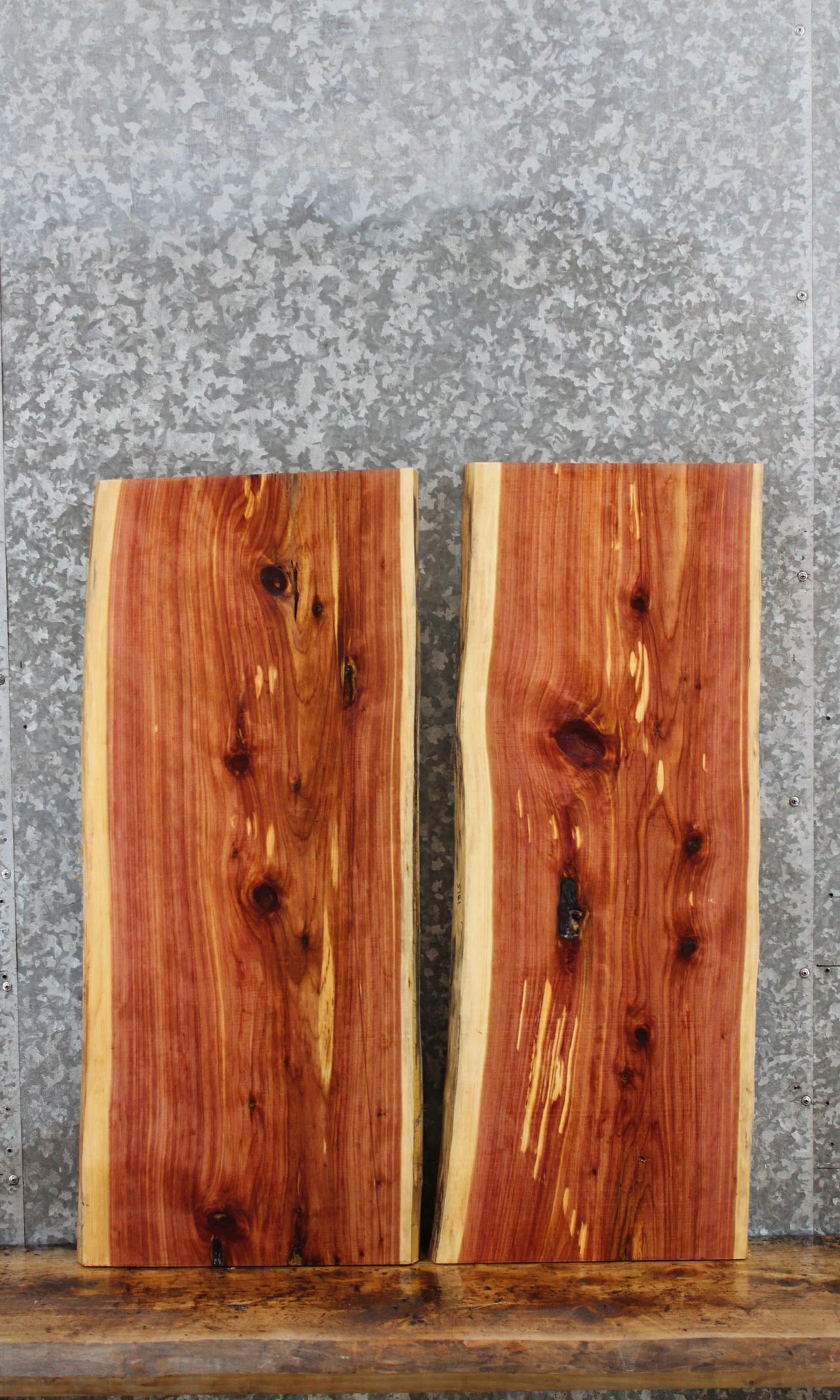 2- Natural Edge Red Cedar Taxidermy Boards 5180-5181